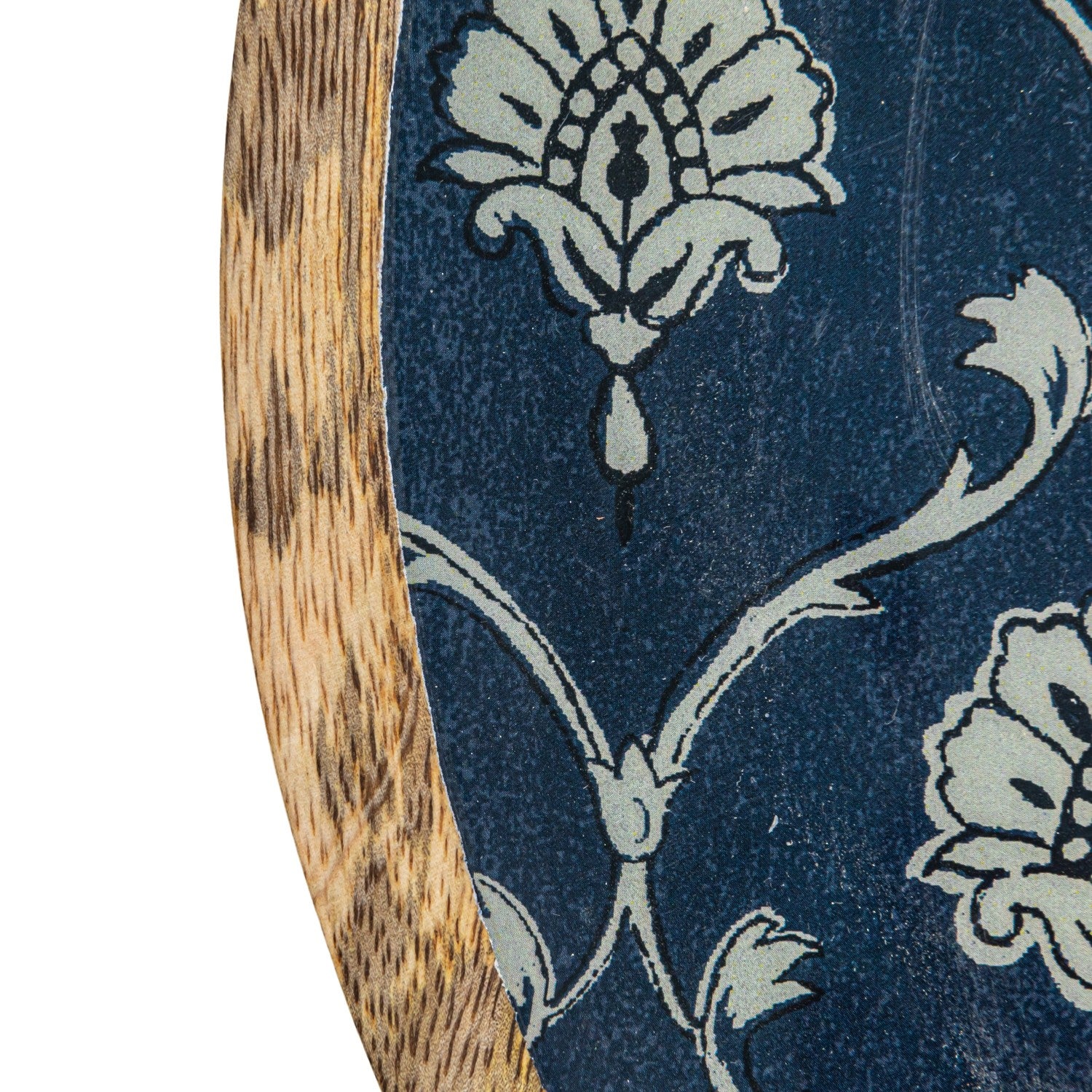 Enameled Mango Wood Trays w/ Floral Pattern