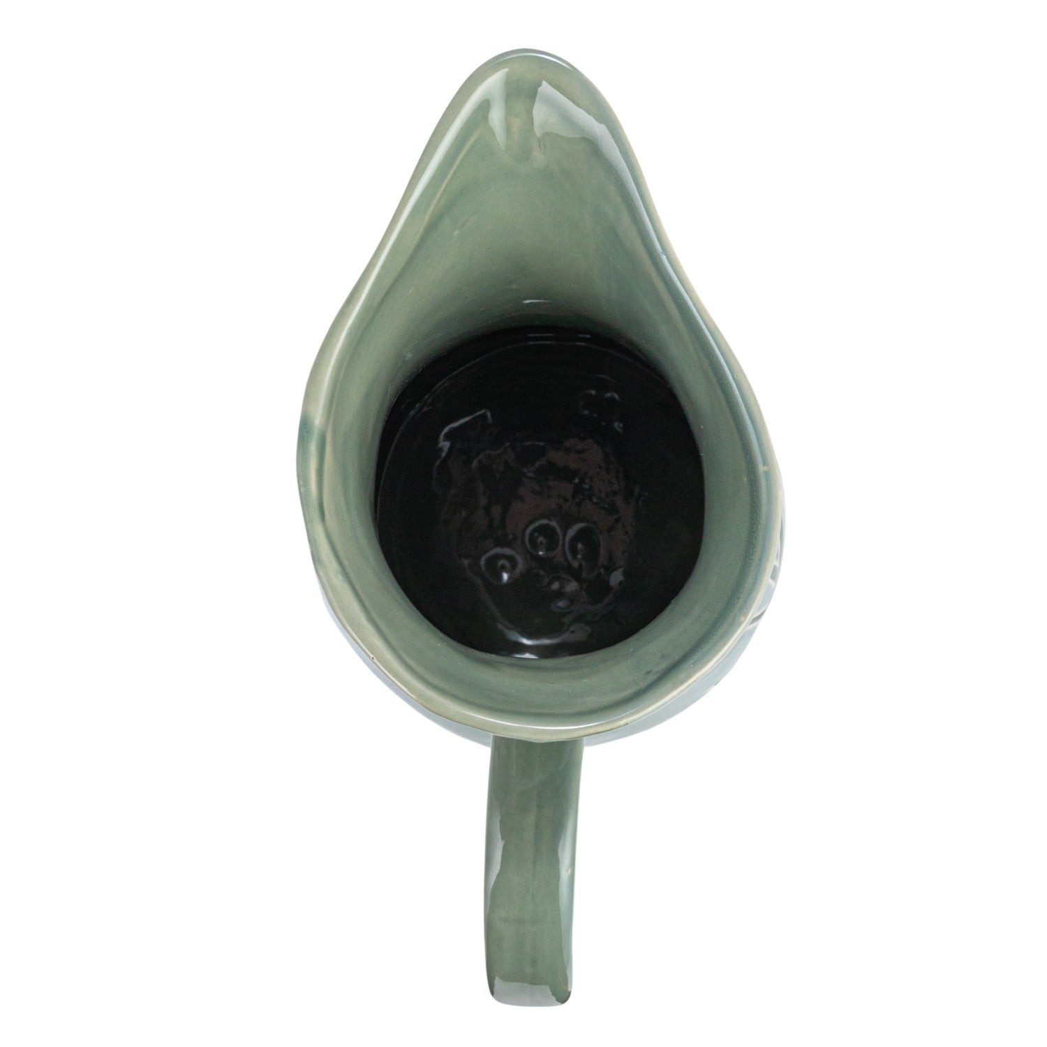 Hand-Painted Stoneware Pitcher w/ Wax Relief Flowers