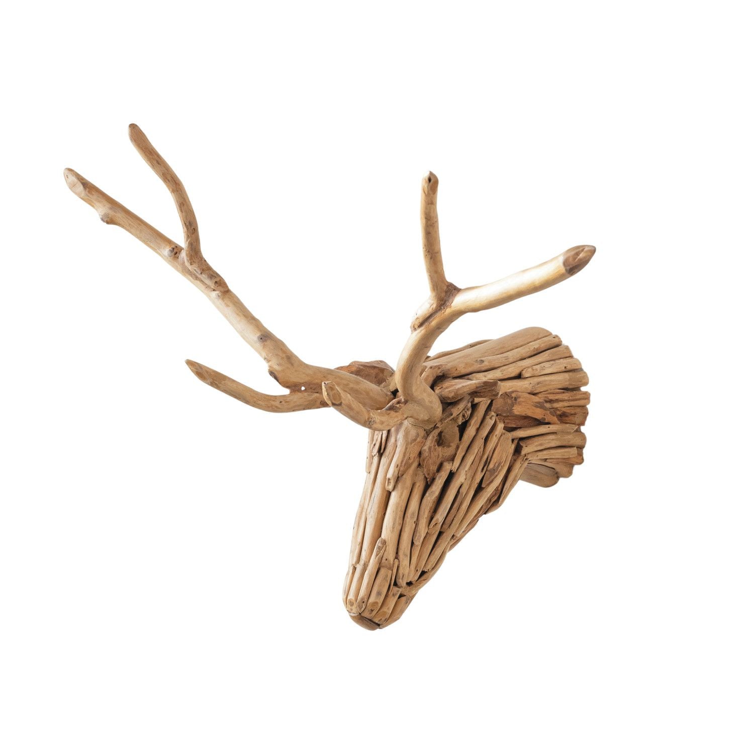 Teakwood Root Deer Head Wall Decor