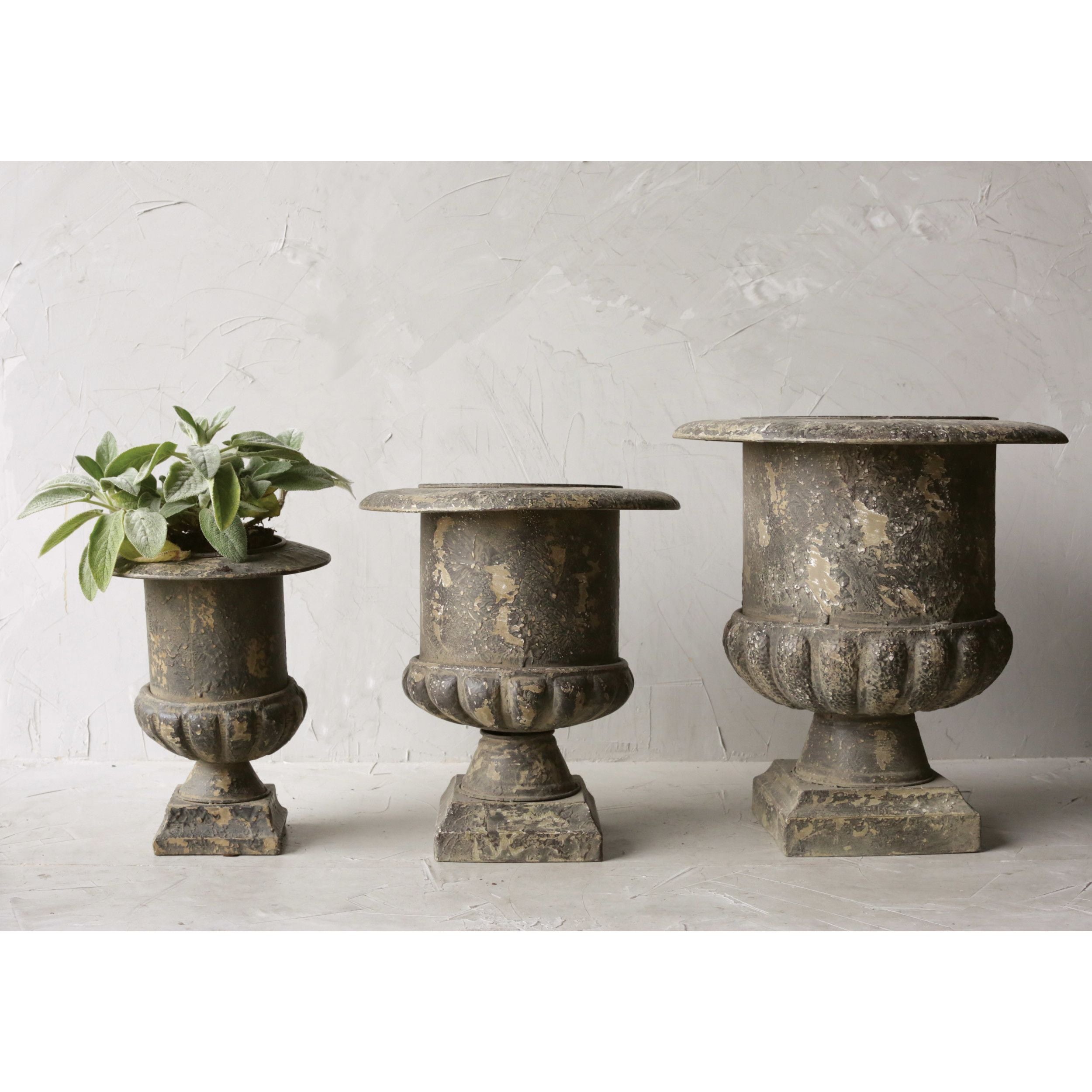Distressed Metal Urn