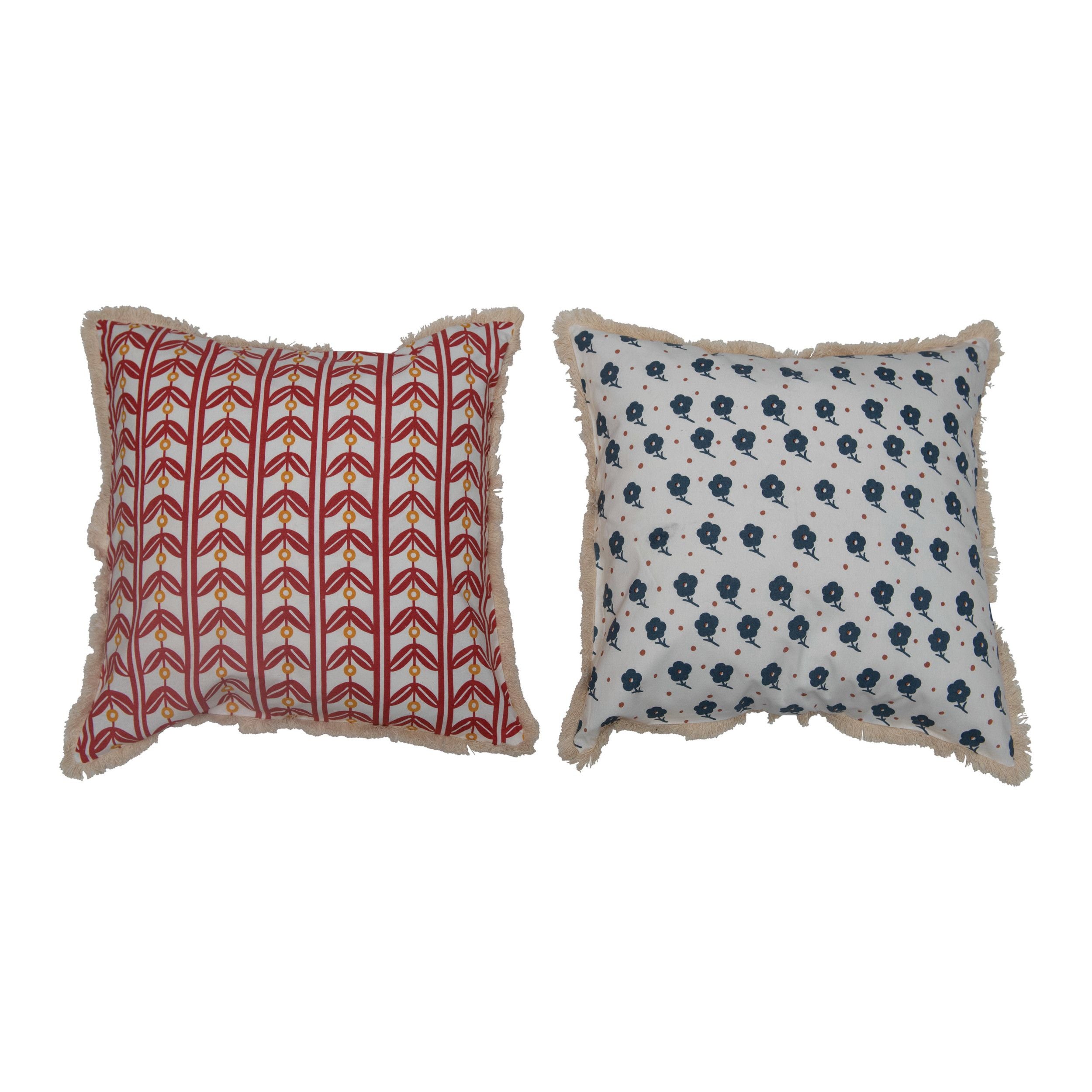 20" Square Woven Cotton Pillow