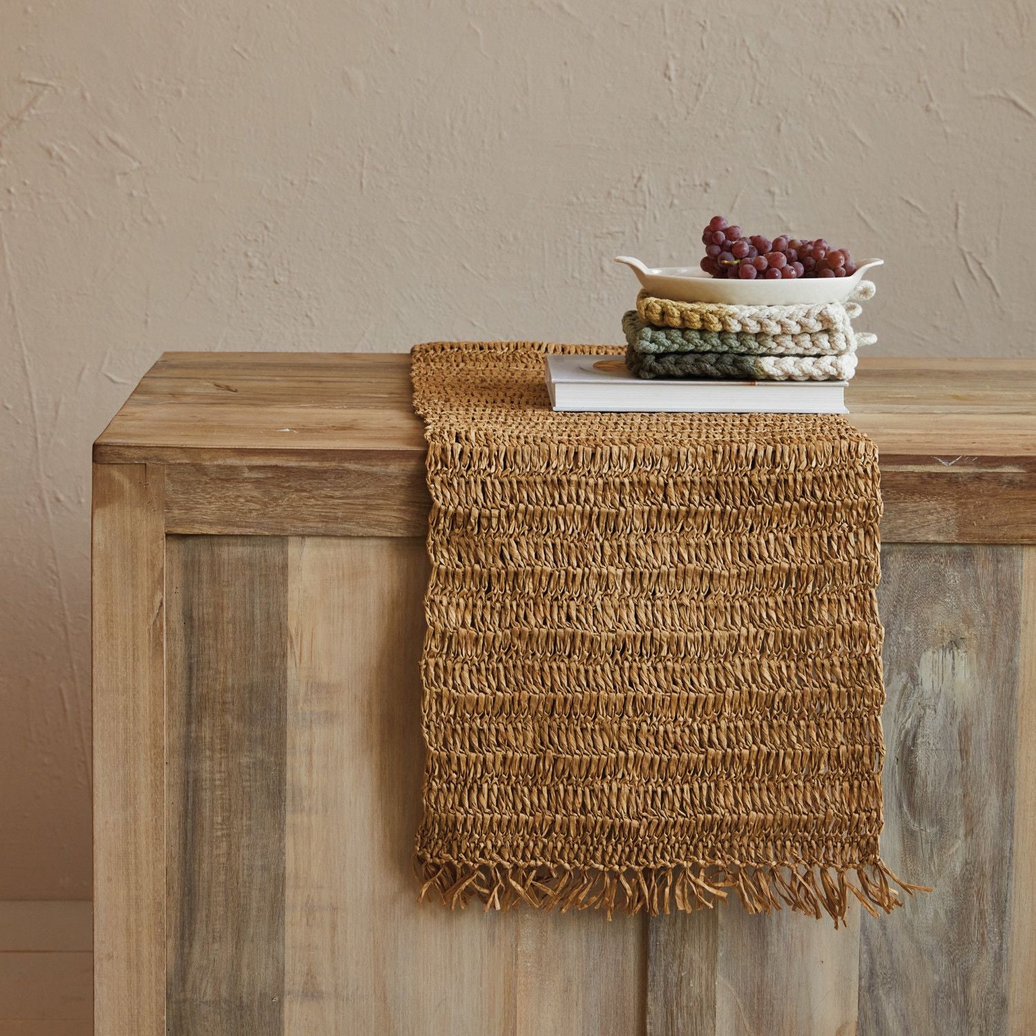 Woven Table Runner with Fringe