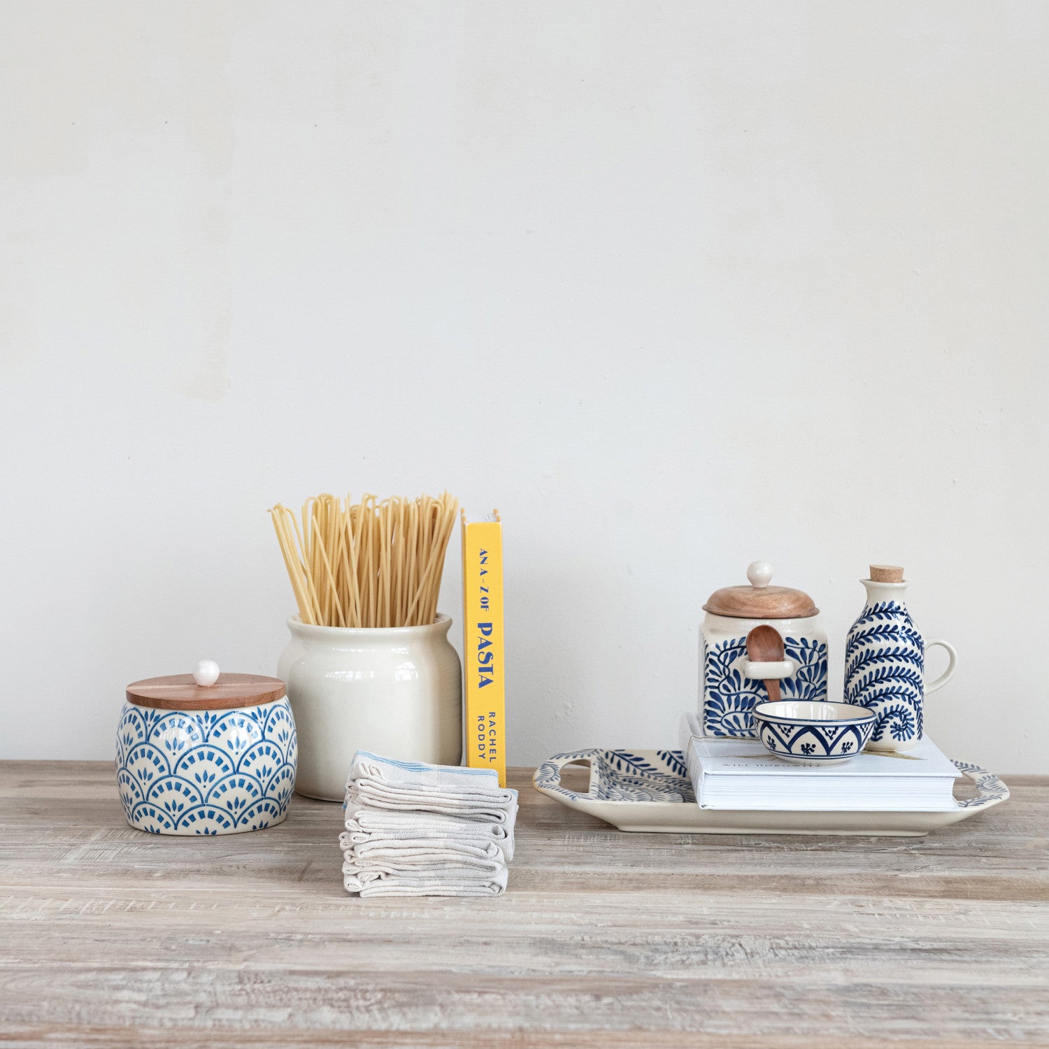 Hand-Painted Stoneware Bowl with Pattern