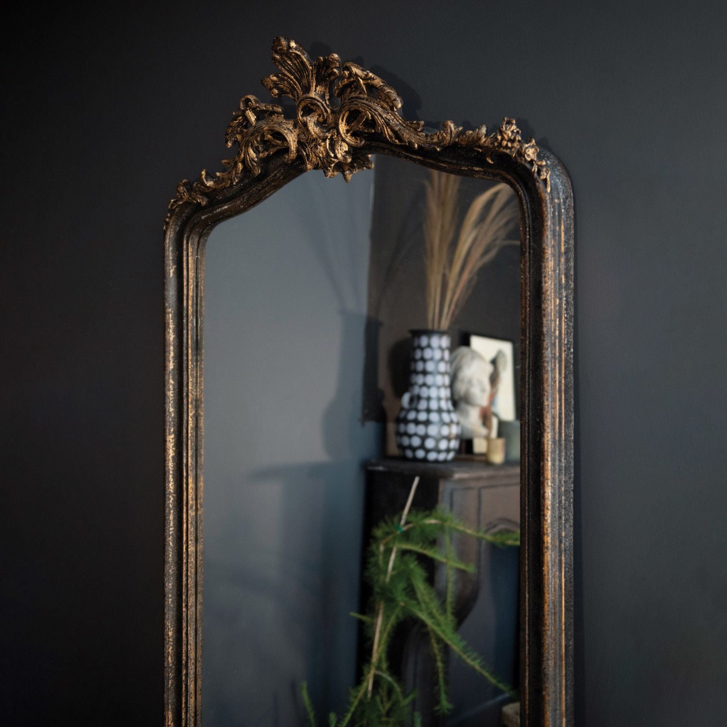 Distressed Framed Wall Mirror