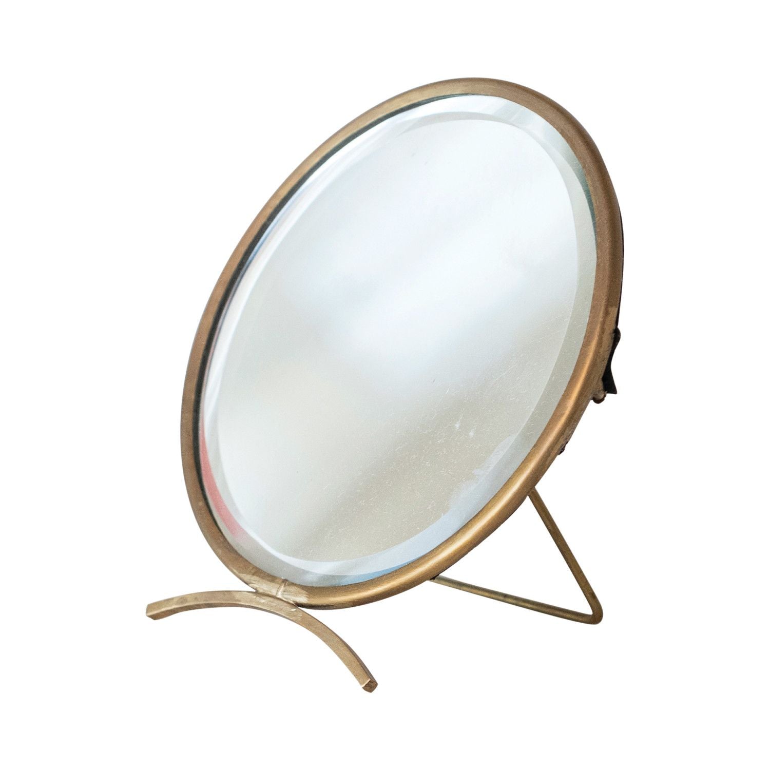 Desk Folding Brass Mirror