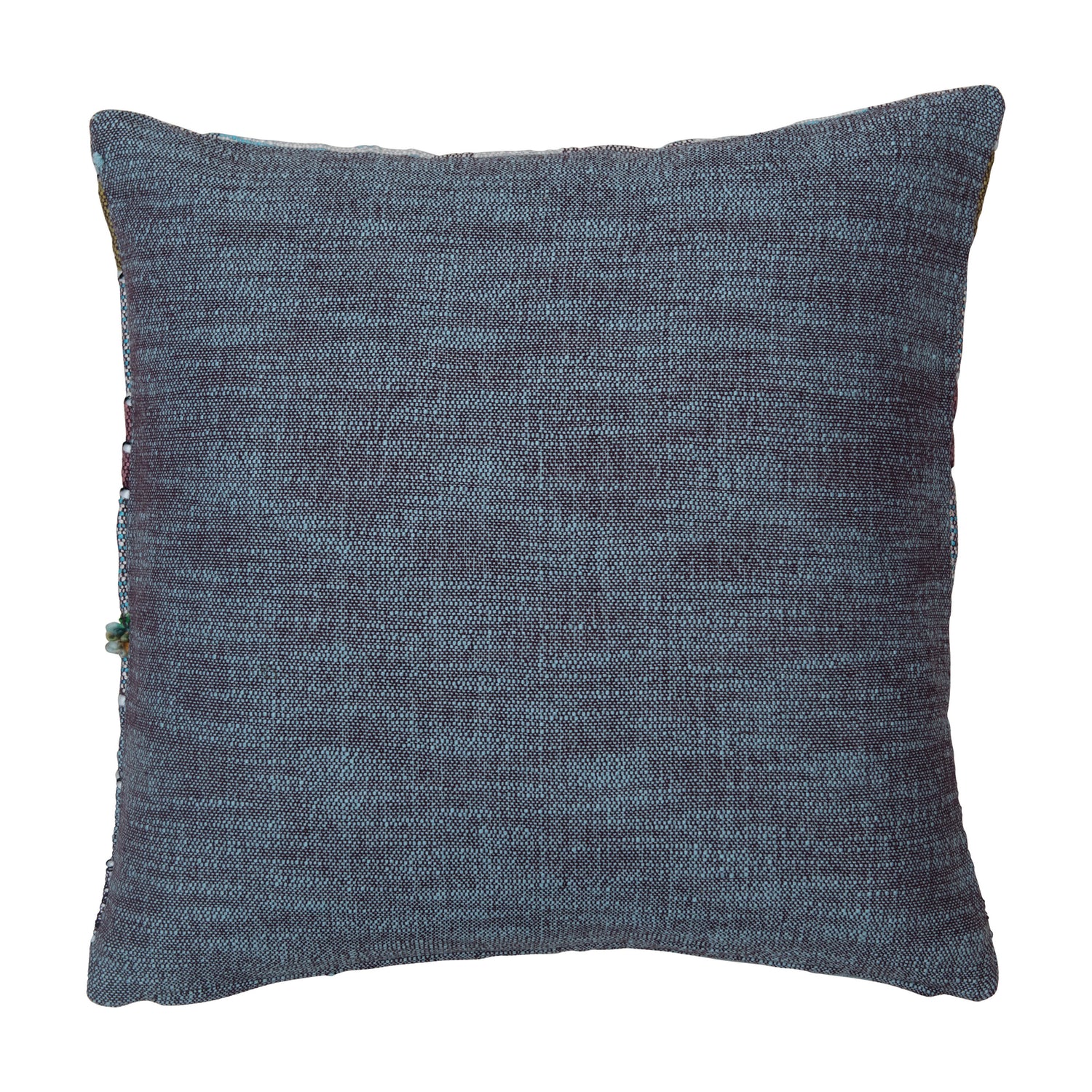 20" Woven Cotton & Wool Madras Plaid Pillow