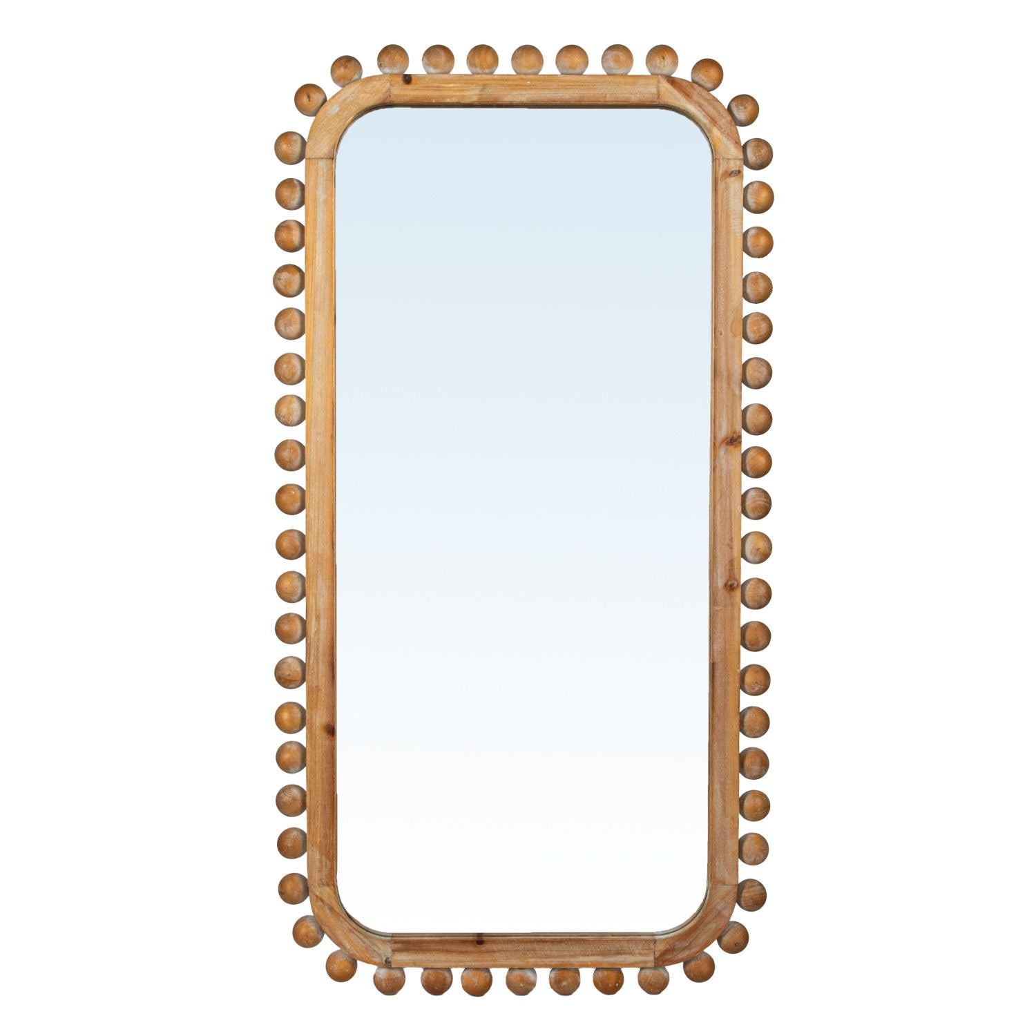 23-1/4"W x 45"H Wood Ball Mirror