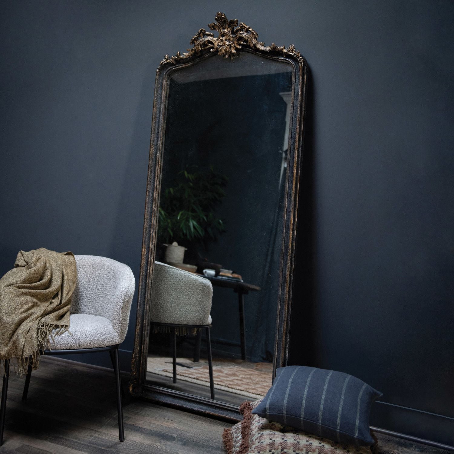 Distressed Framed Wall Mirror