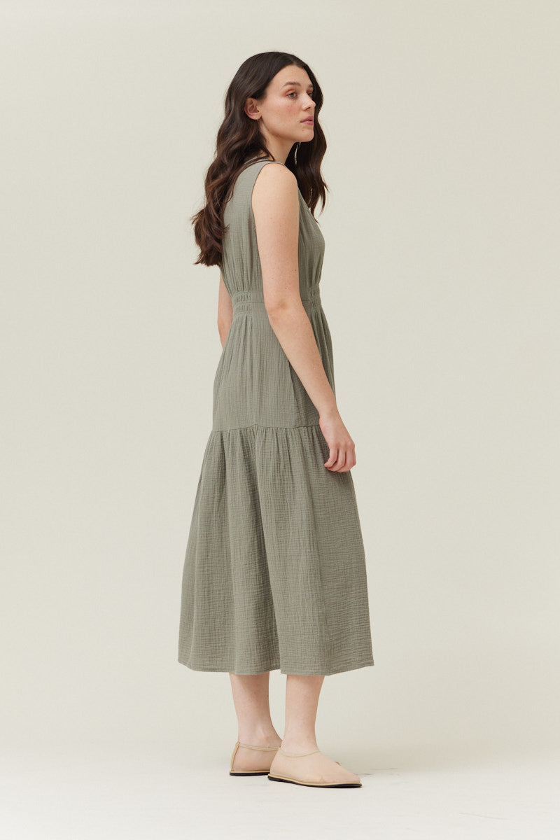 The Go-To Gauze Midi Dress