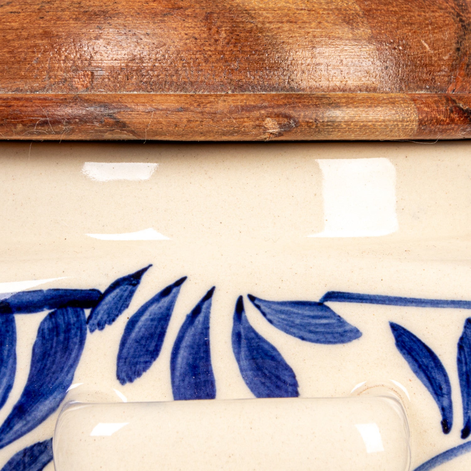 Hand-Painted Stoneware Canister with Lid & Spoon