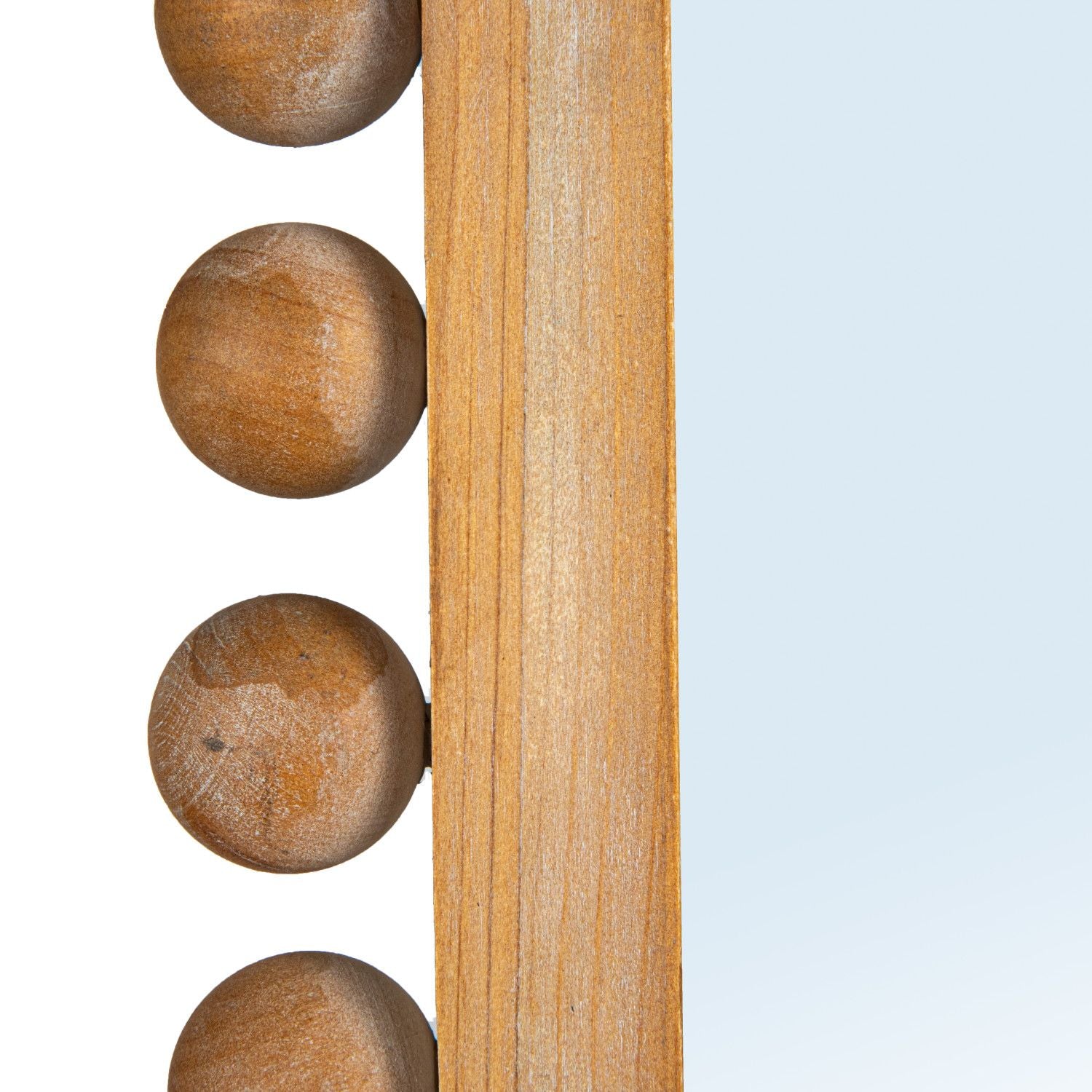 23-1/4"W x 45"H Wood Ball Mirror