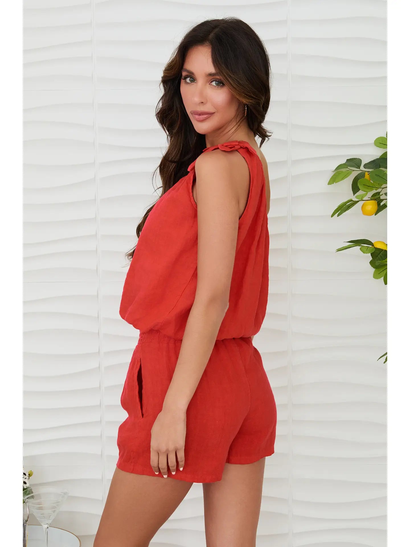 One Shoulder Bubble Hem