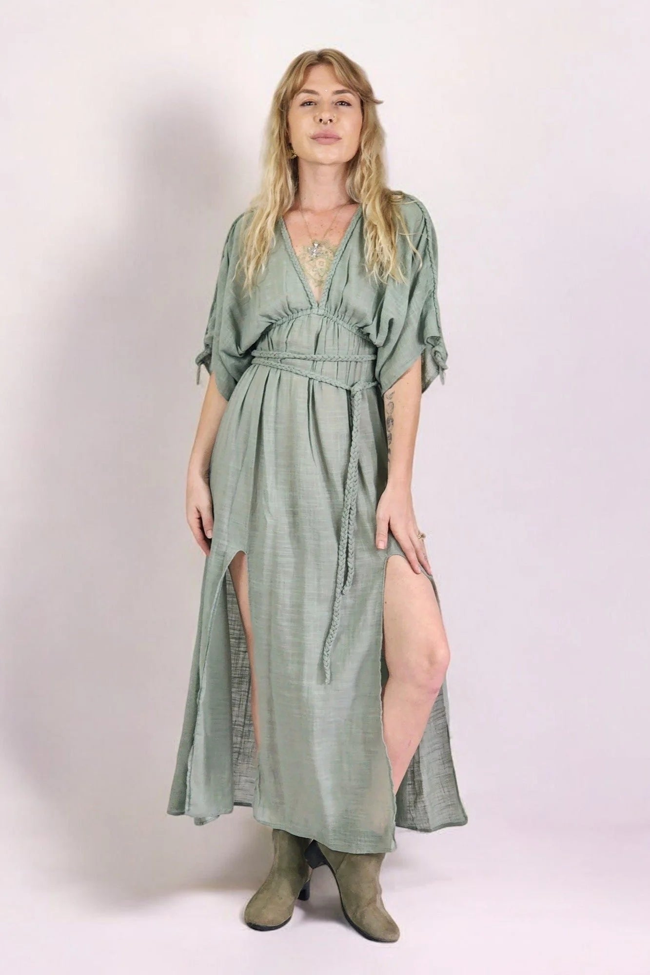 Linen Rope Goddess Maxi Dress