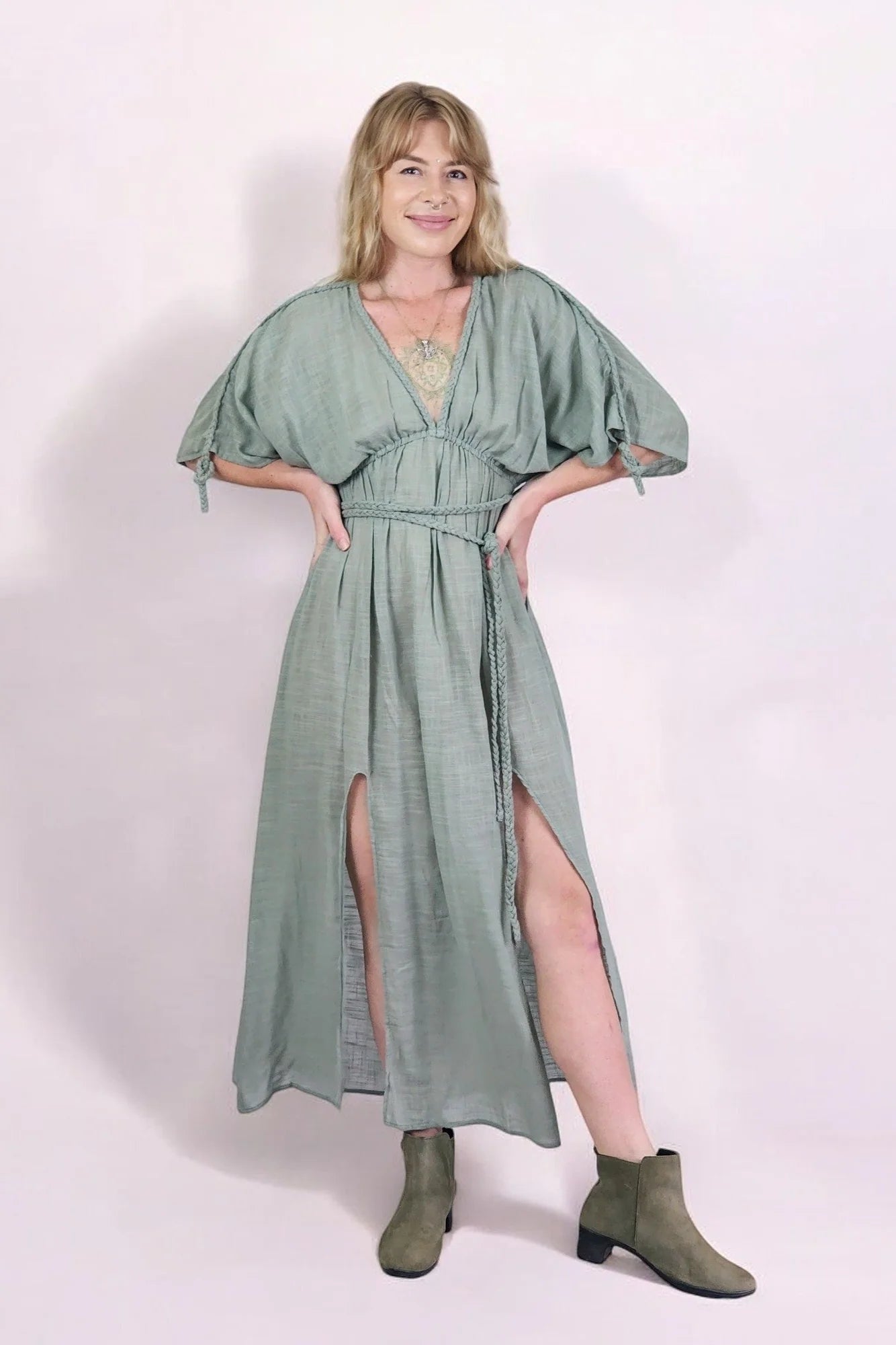 Linen Rope Goddess Maxi Dress