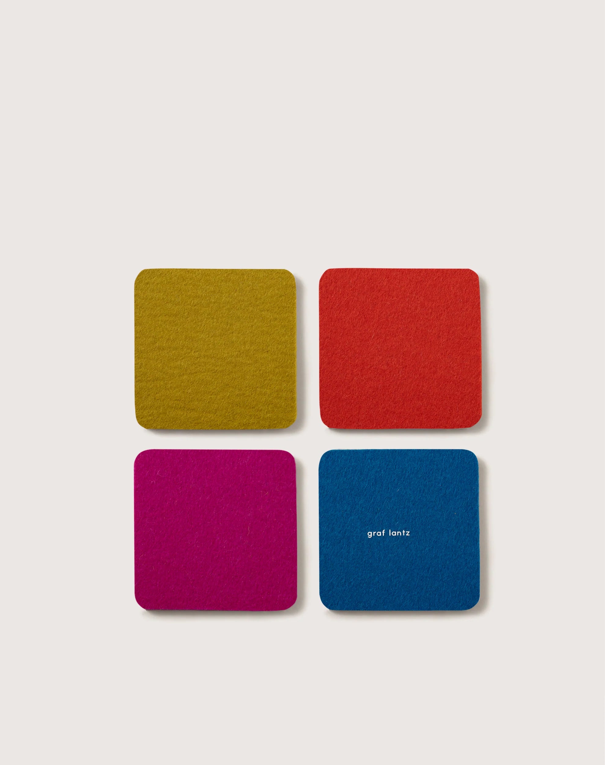 Bierfilzl Merino Wool Square Coaster Solid 4 Pack