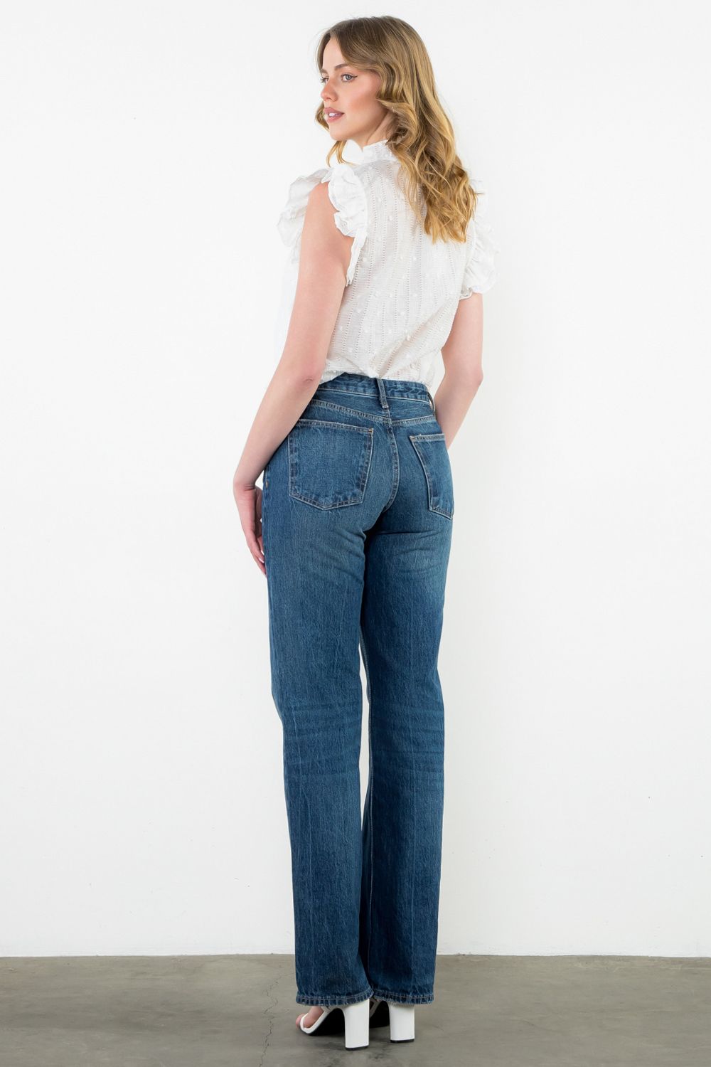 Flutter Sleeve Textured Top