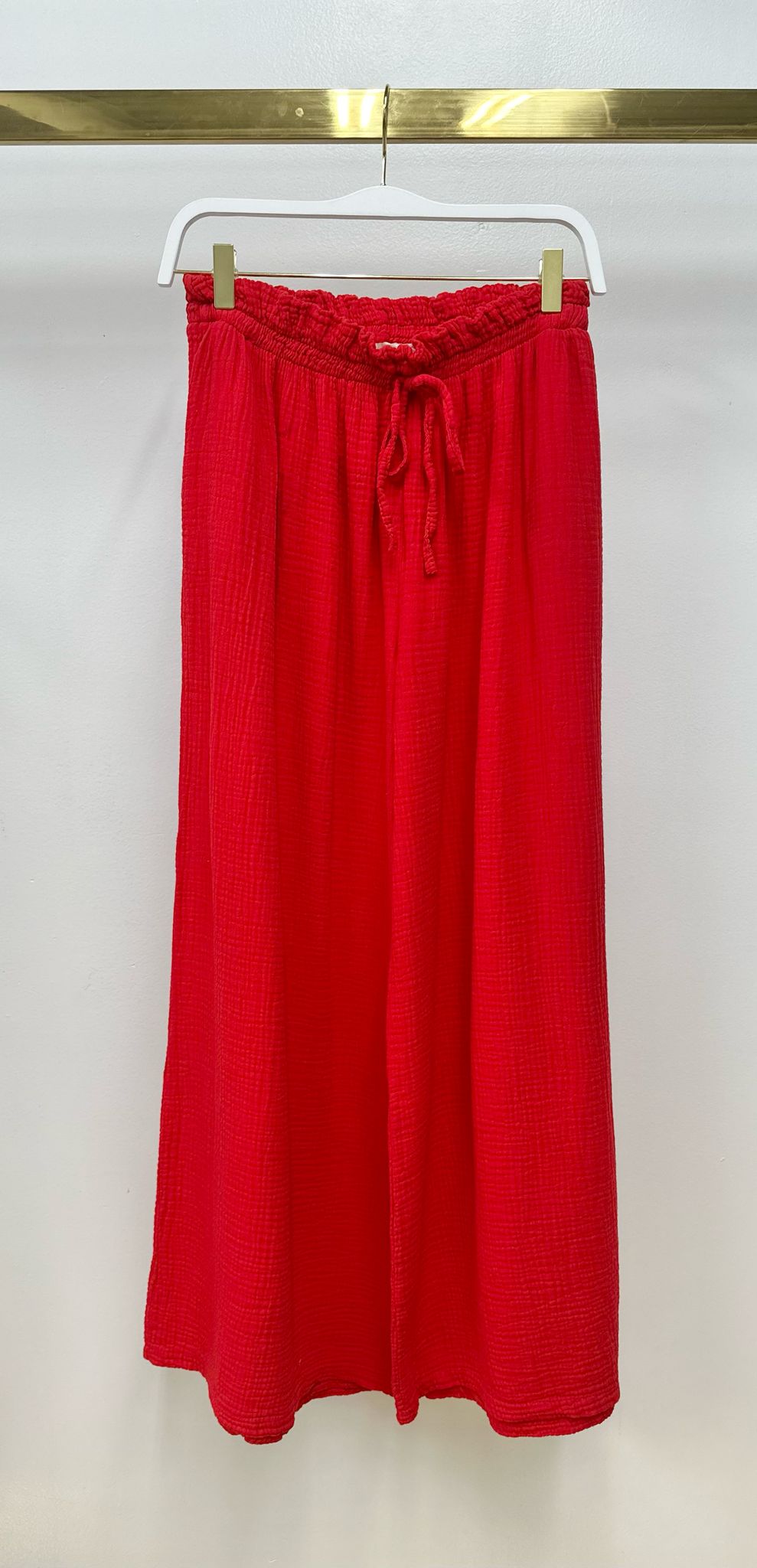 Cotton Gauze Drawstring Pants