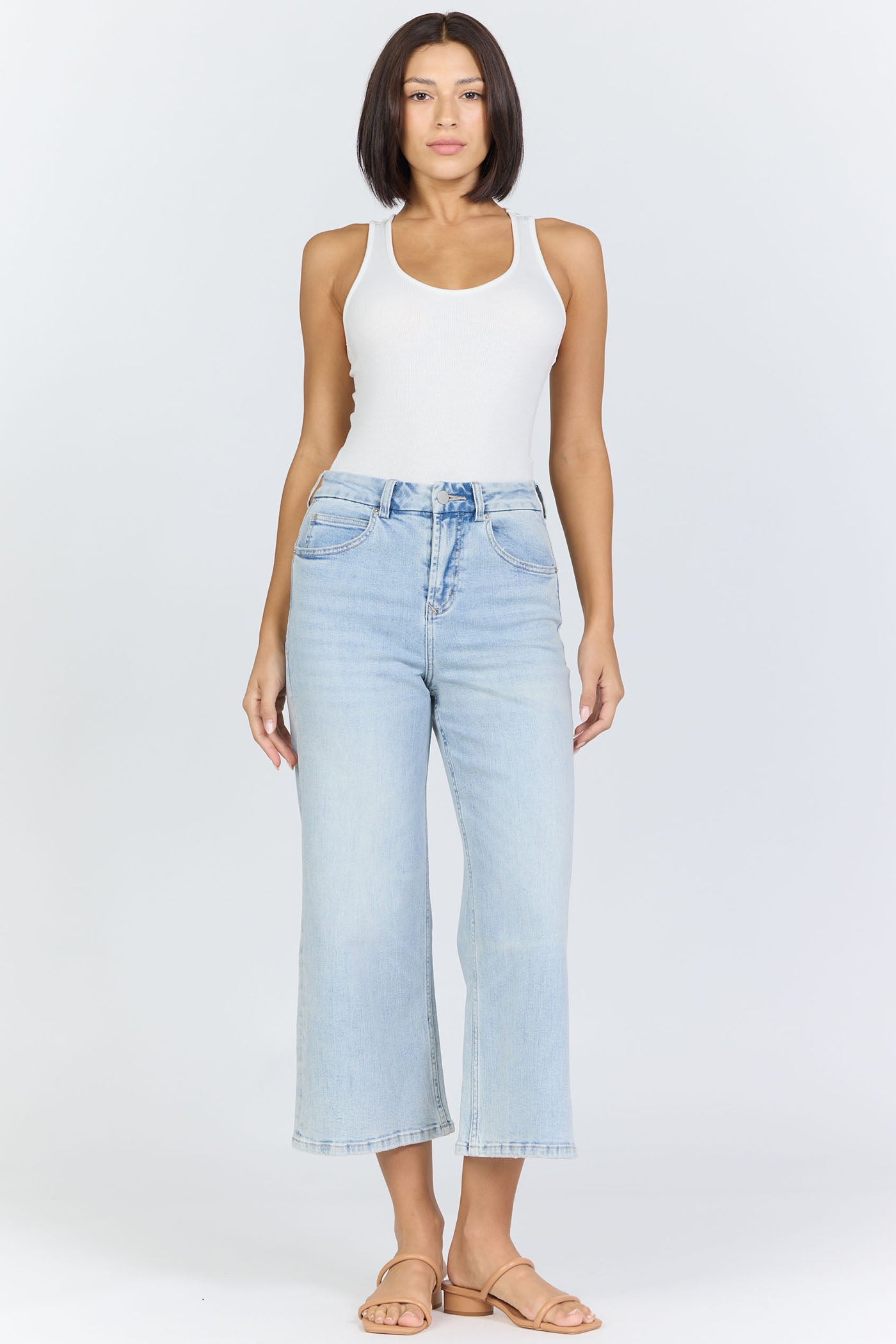 High-Rise Wide-Leg Cropped Denim | Audrey