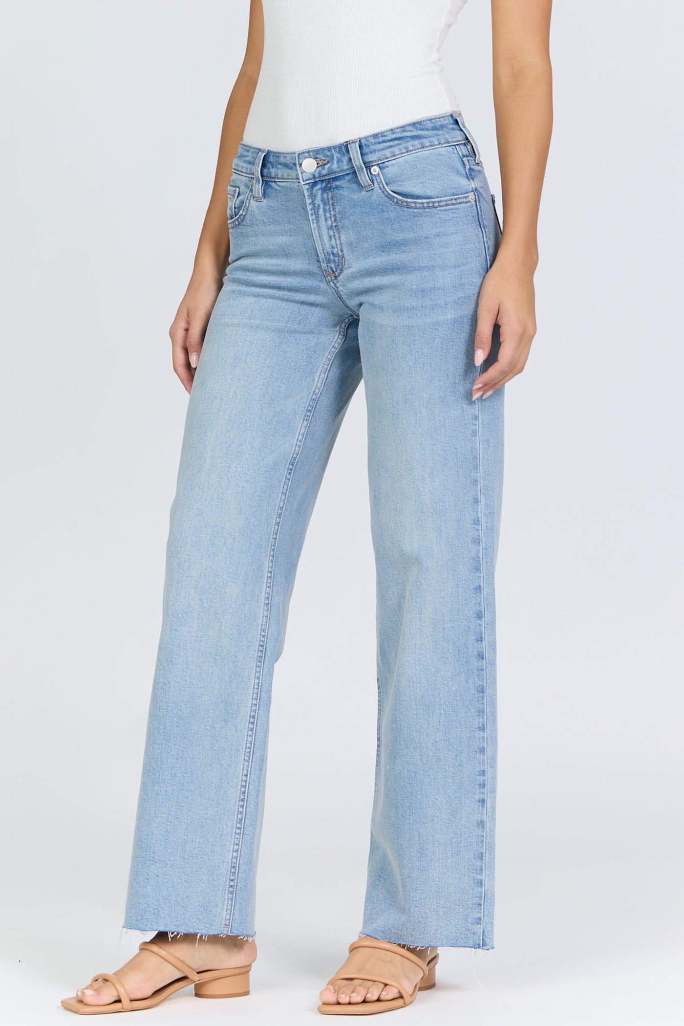Low-Rise Straight-Leg Raw Hem Jeans | Dear John Drew