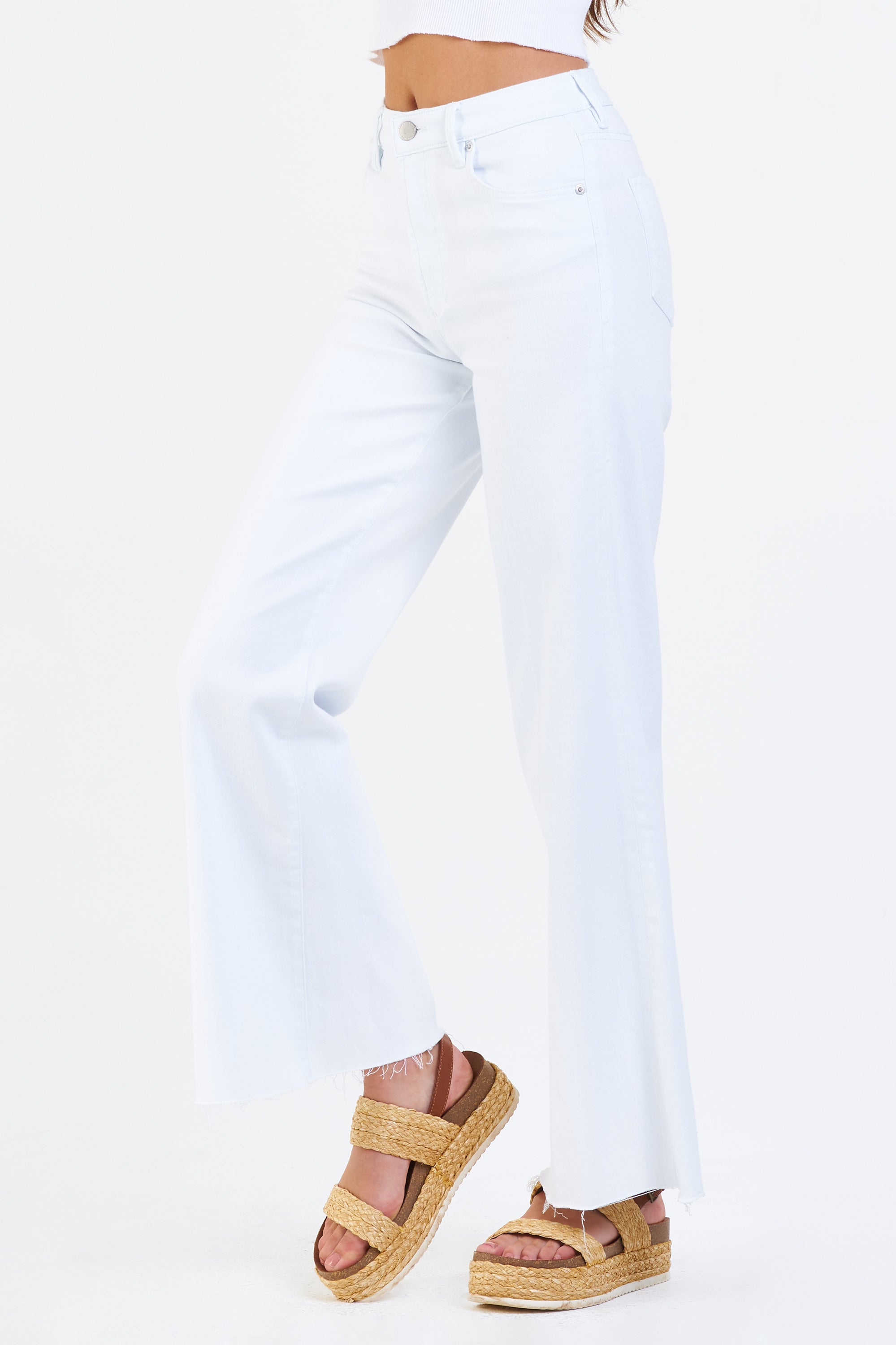 White High-Rise Wide-Leg Jeans | Dear John Fiona