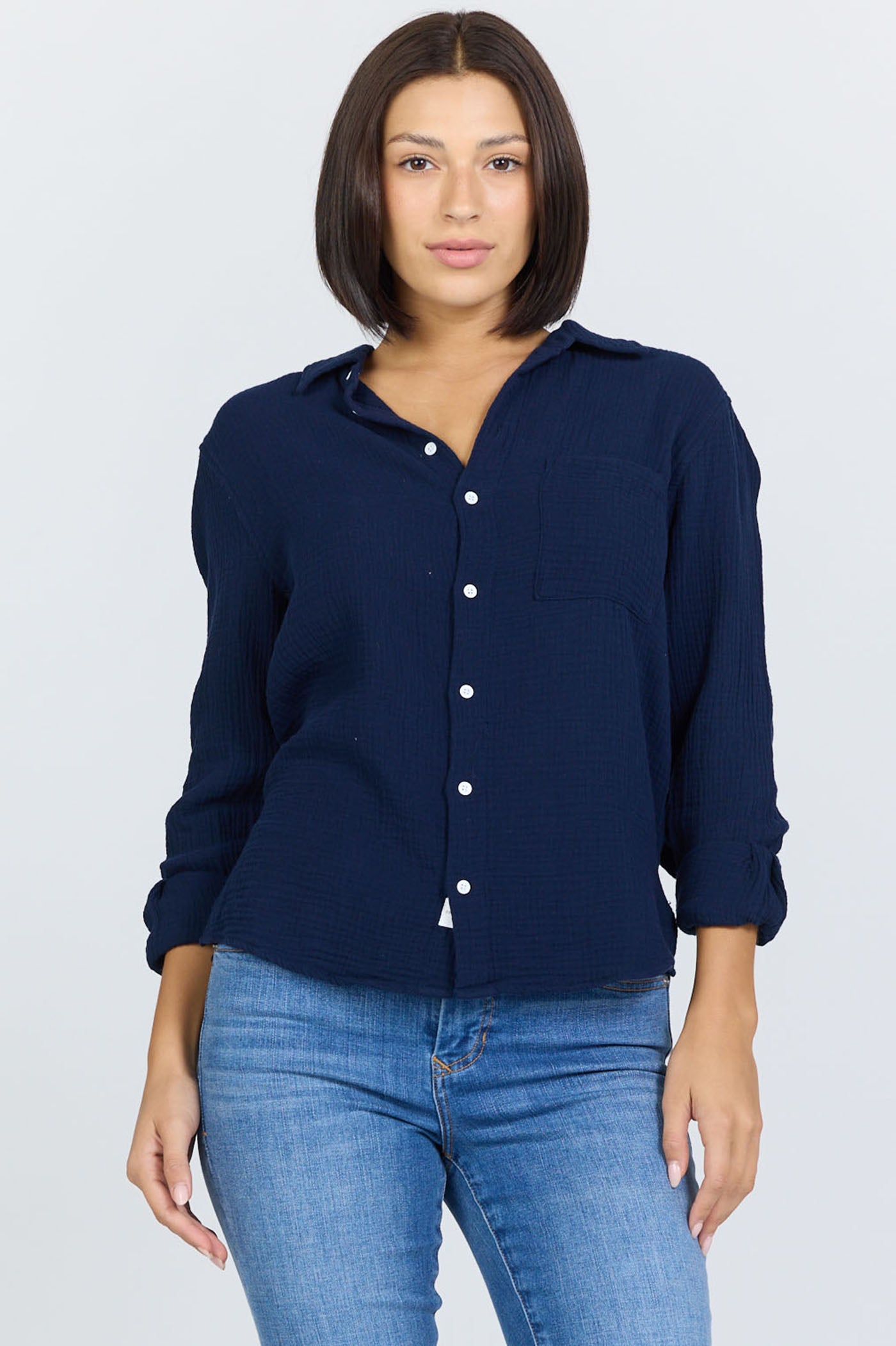 Lightweight Cotton Gauze Button-Up | Dear John Gaia