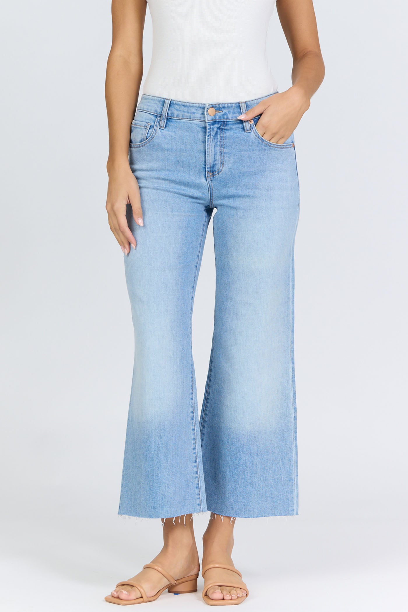 Mid-High Rise Cropped Flare Denim | Dear John Holly