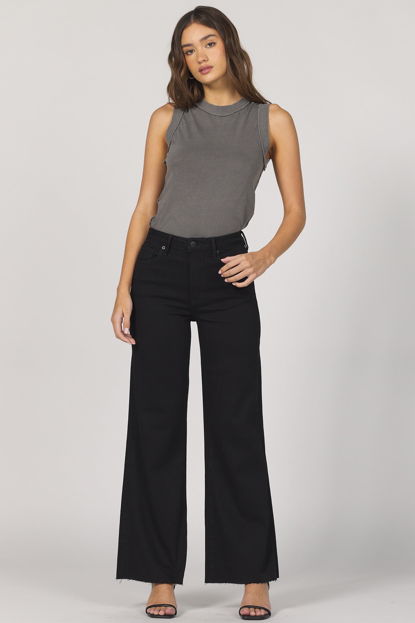 Black High Rise Wide Leg Jean | Dear John Fiona