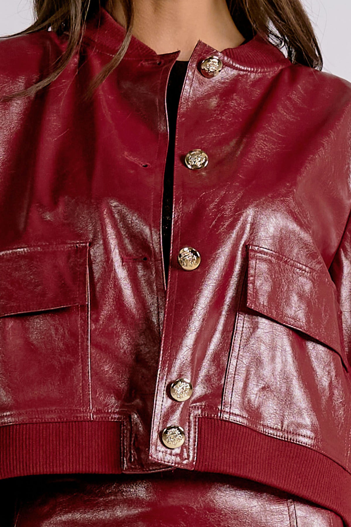 Red Leather Bomber Jacket