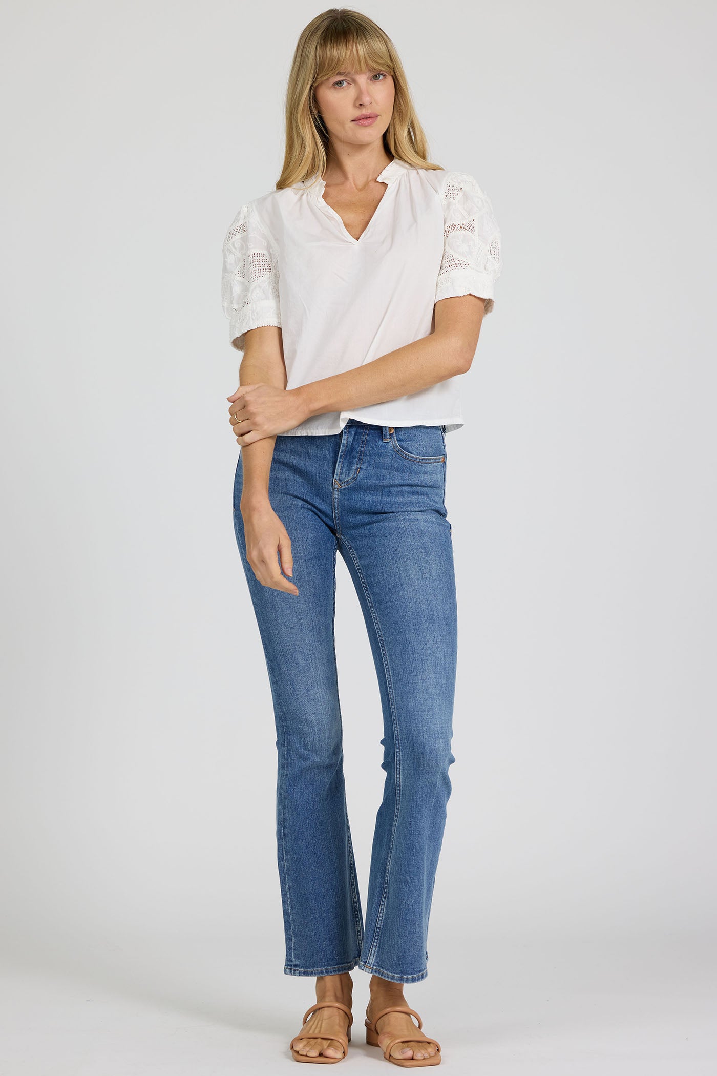 Romantic Lace Puff Sleeve V-Neck | Dear John Sammi
