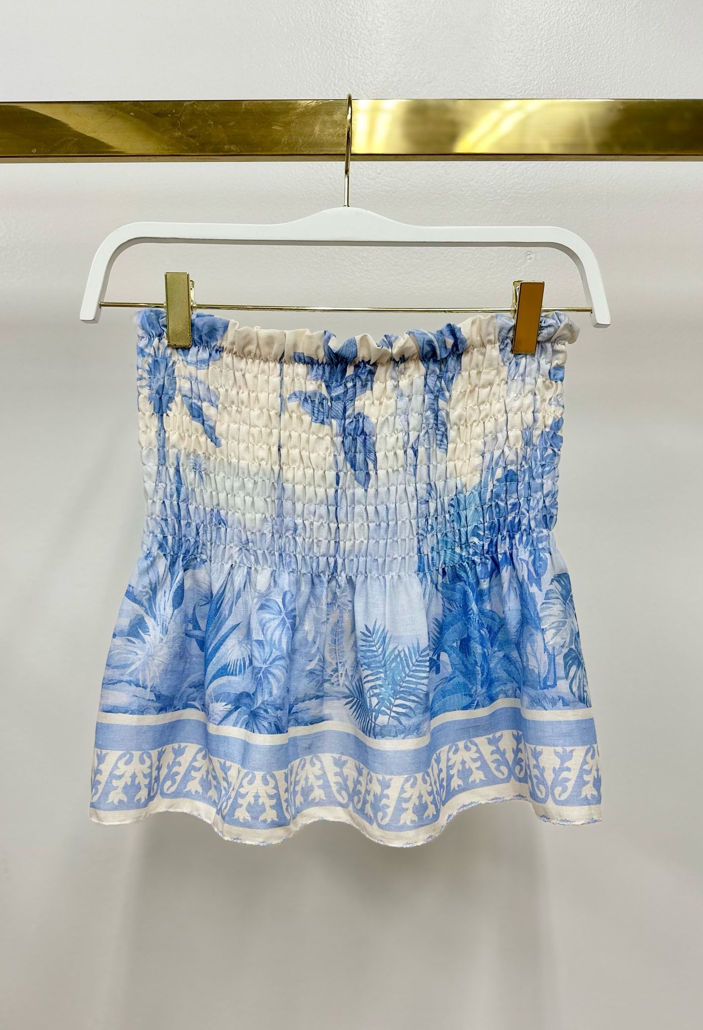 Tropical Palm Tree Smocked Crop Top