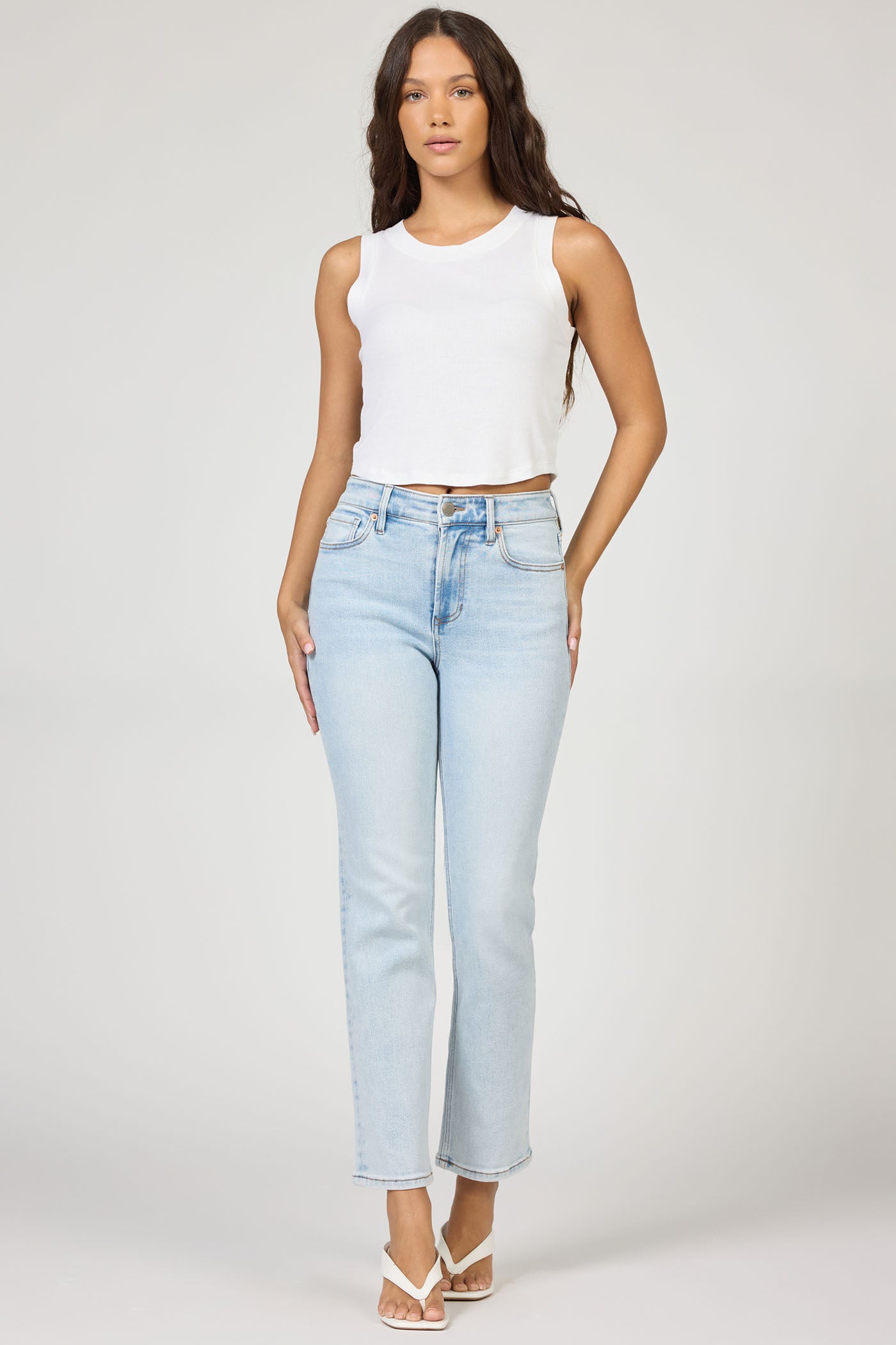Mid-High Rise Straight Leg Jean | Dear John Anika