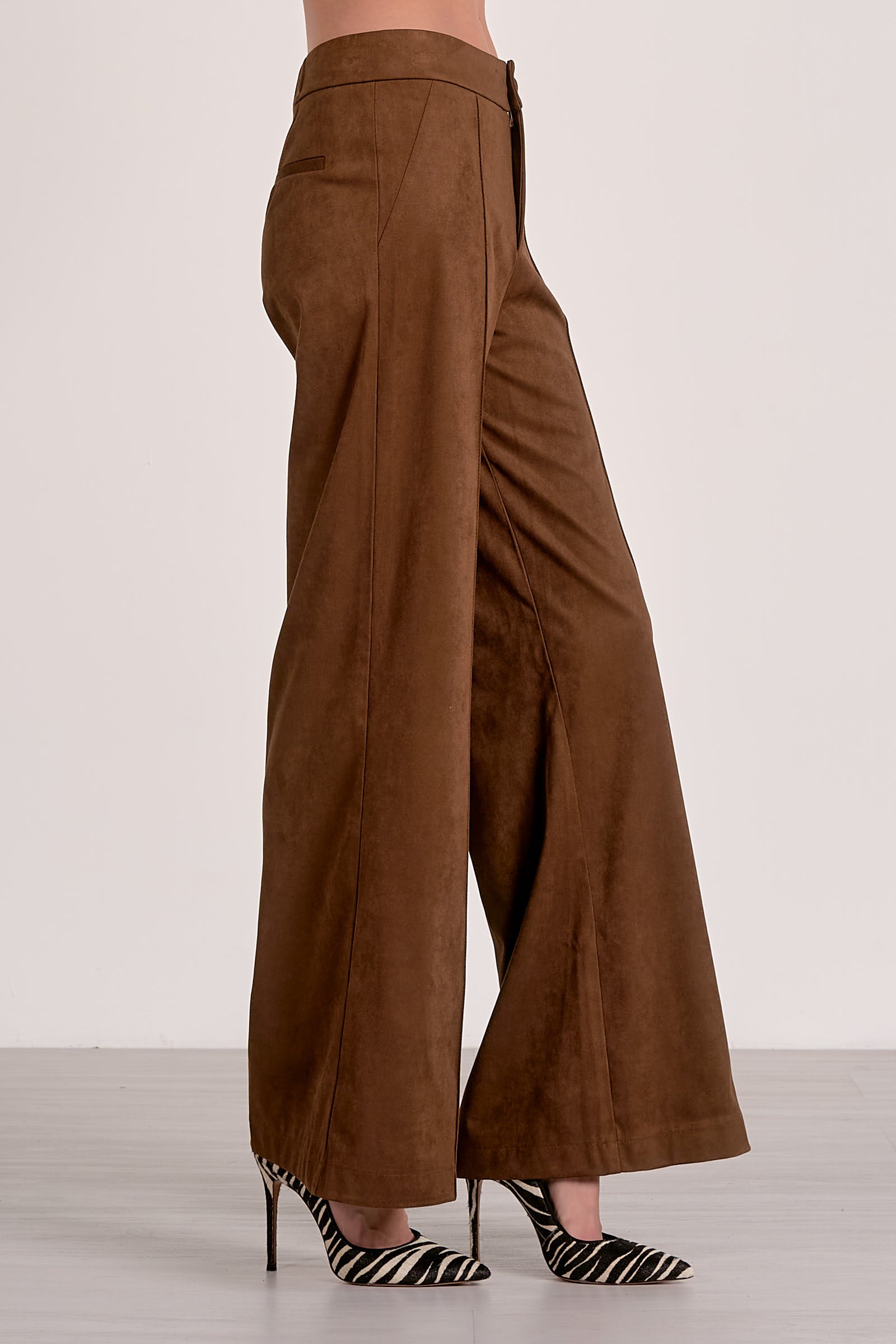 High Waist Faux Suede Pants