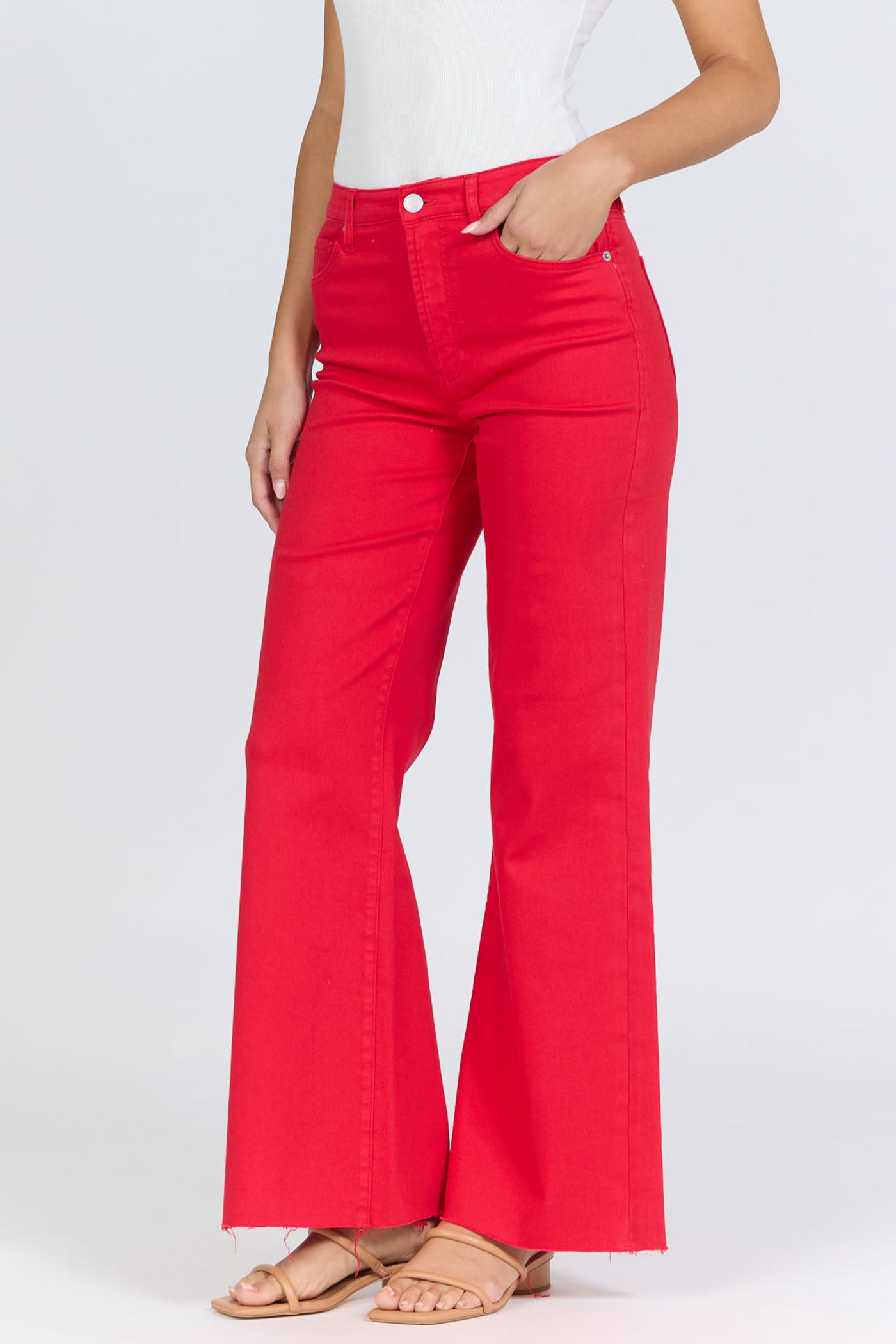 Vibrant Red Jeans | Dear John Fiona