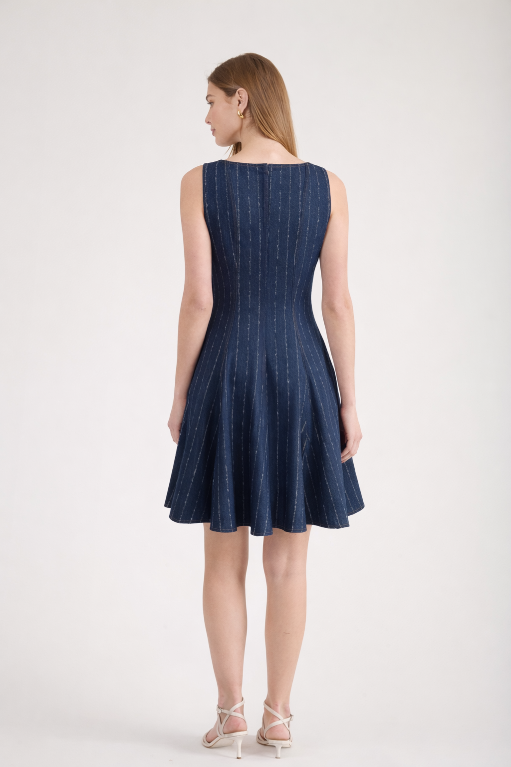 Tailored Denim Stripe Mini Dress