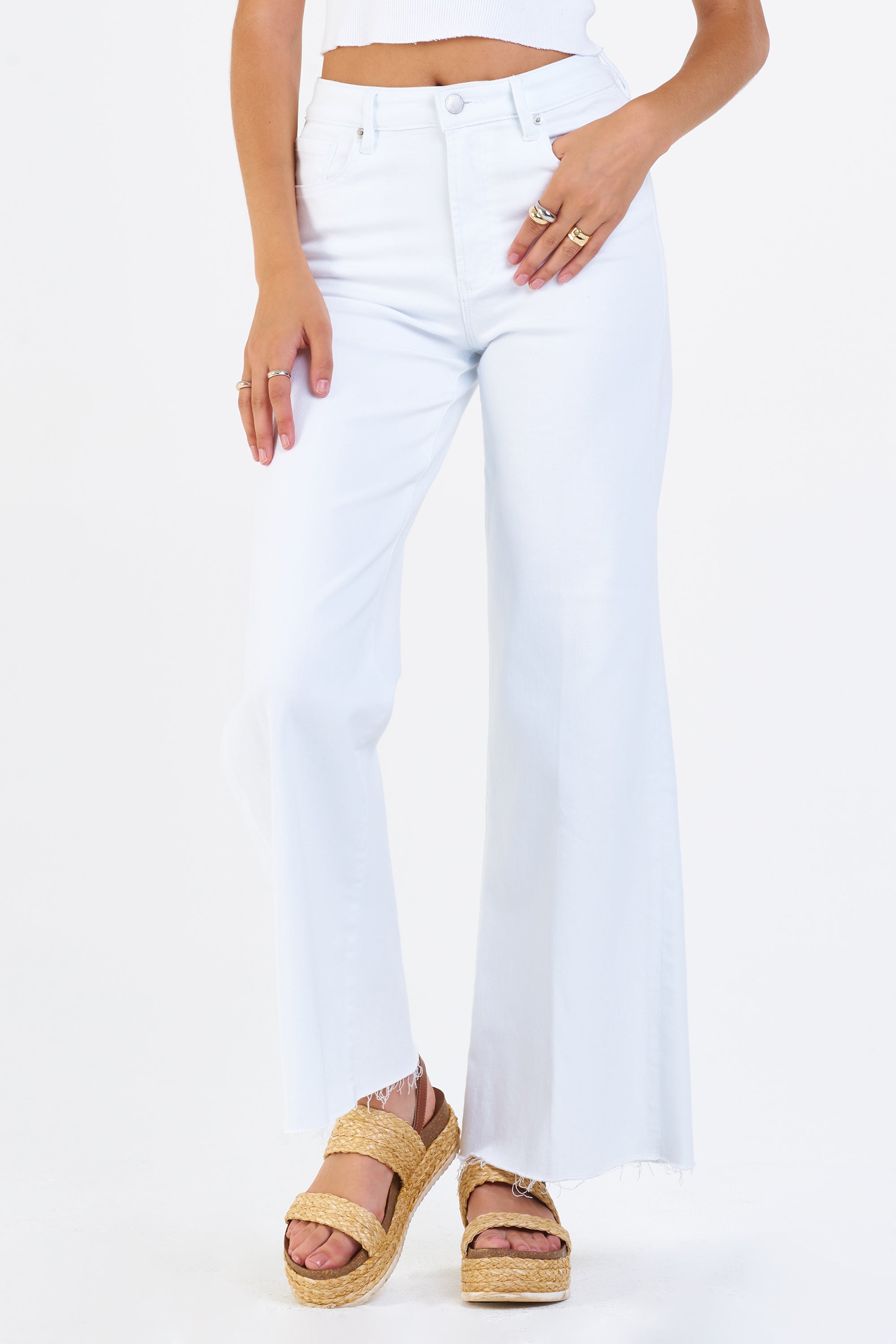 White High-Rise Wide-Leg Jeans | Dear John Fiona