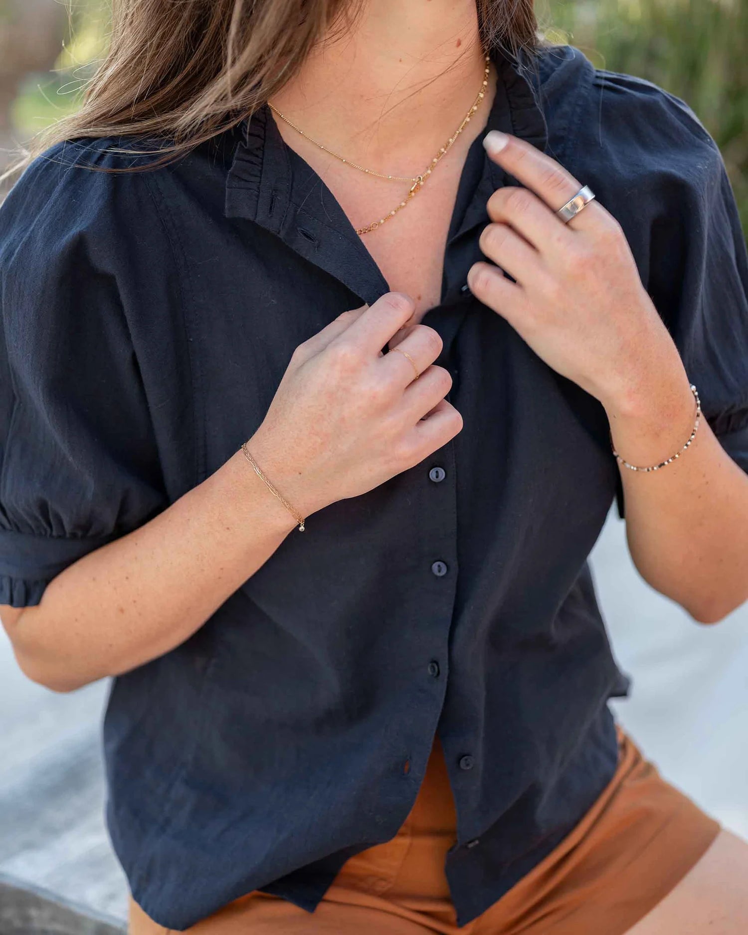 Sweet Clementine Button Up Top