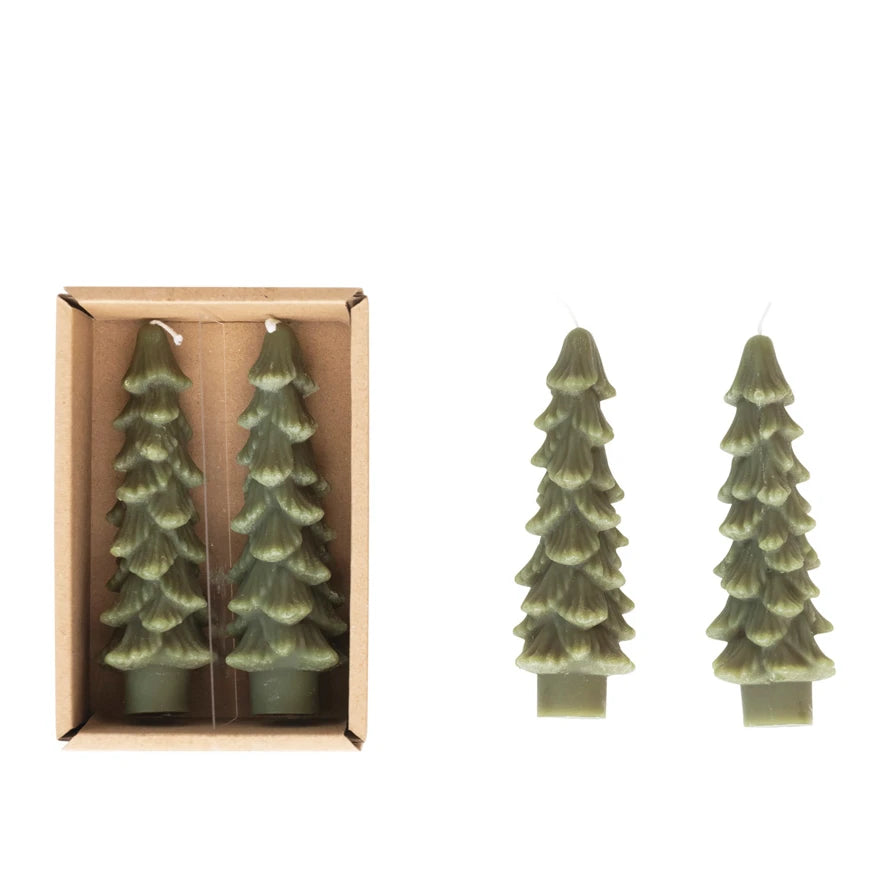 Green Tree-Shaped Taper Candles
