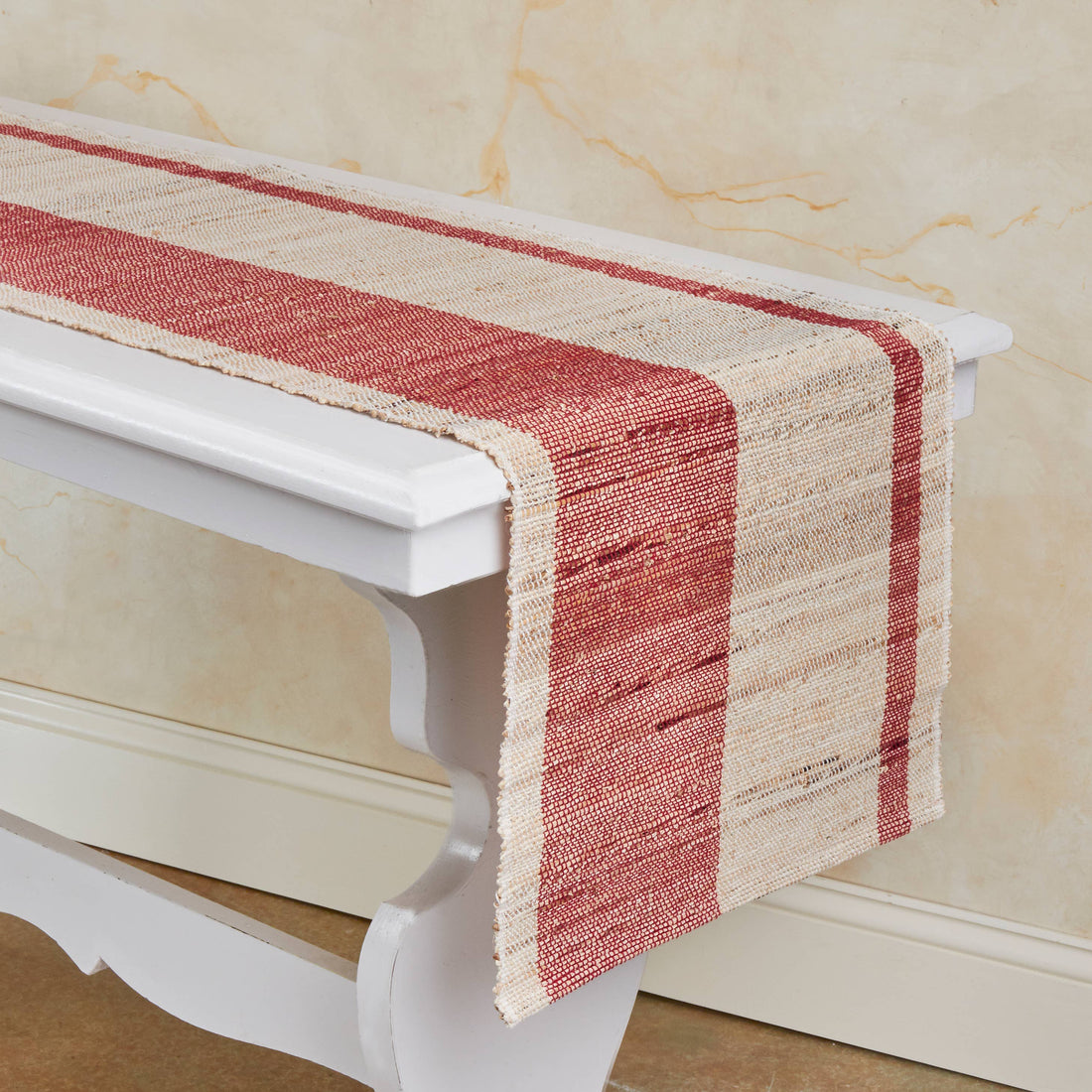 Biscotti Strawberry Runner, Handwoven Banana Fiber