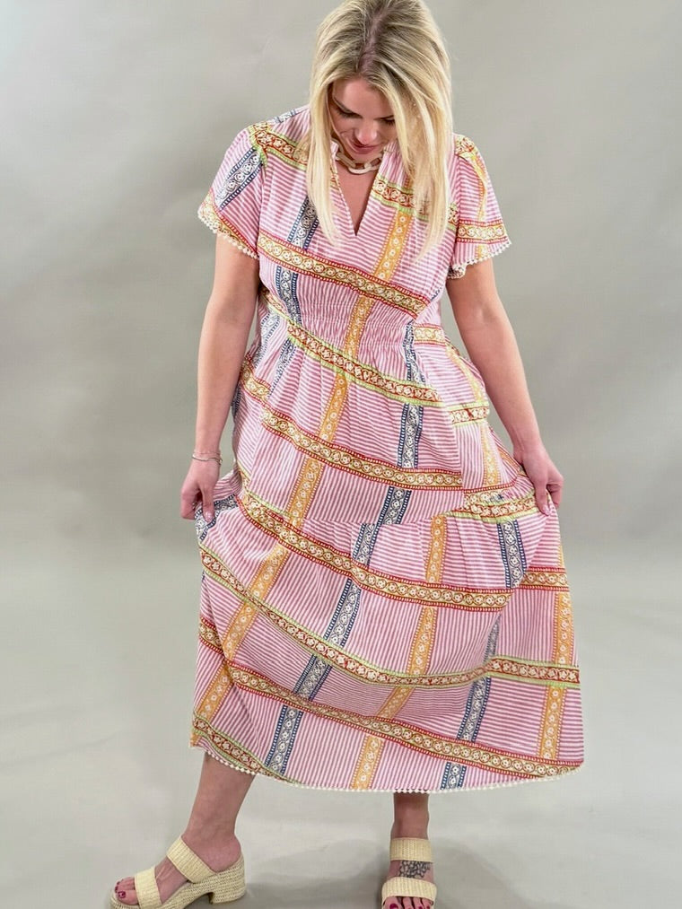 Pink Patched Maxi