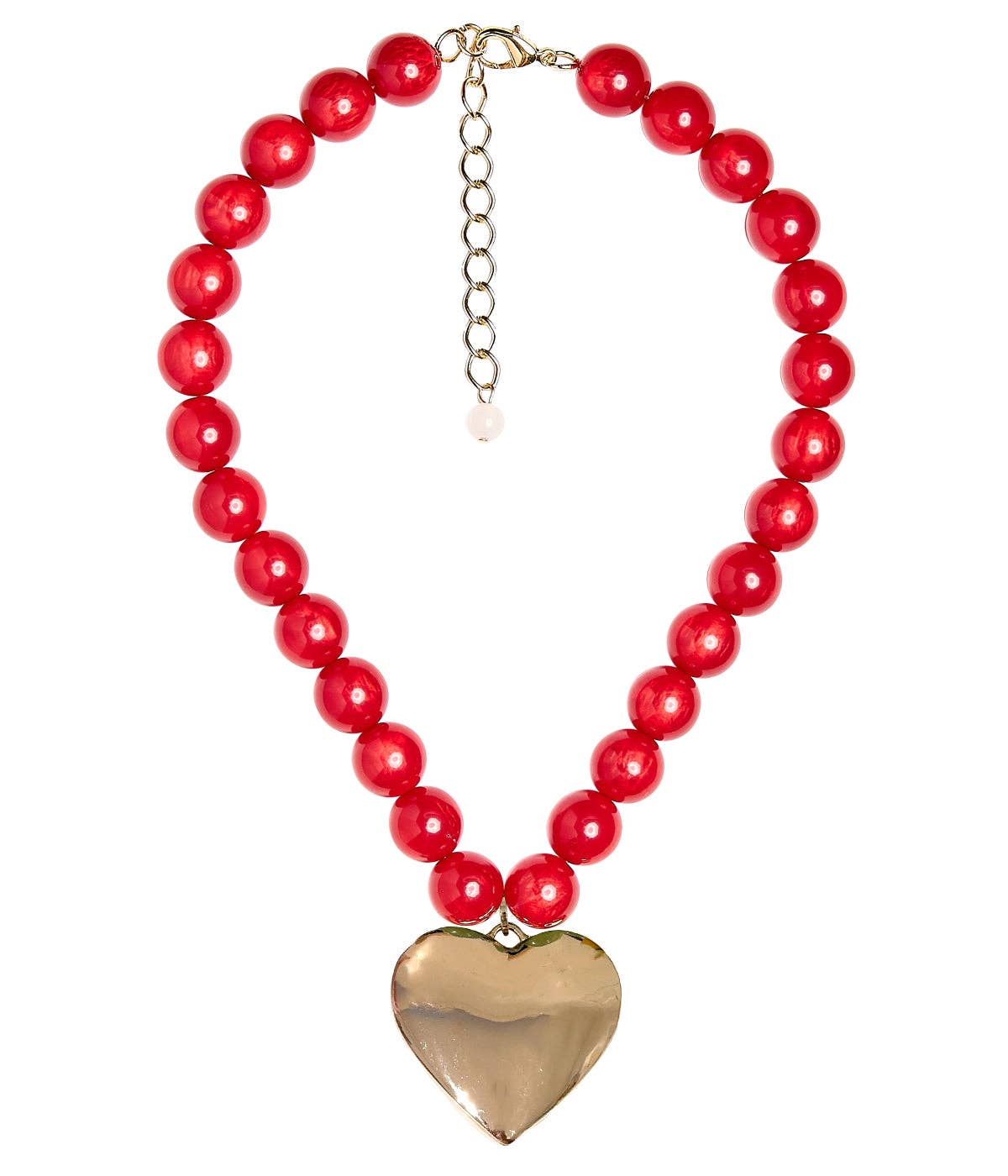 Dottie Heart - Acrylic Necklace  - Red