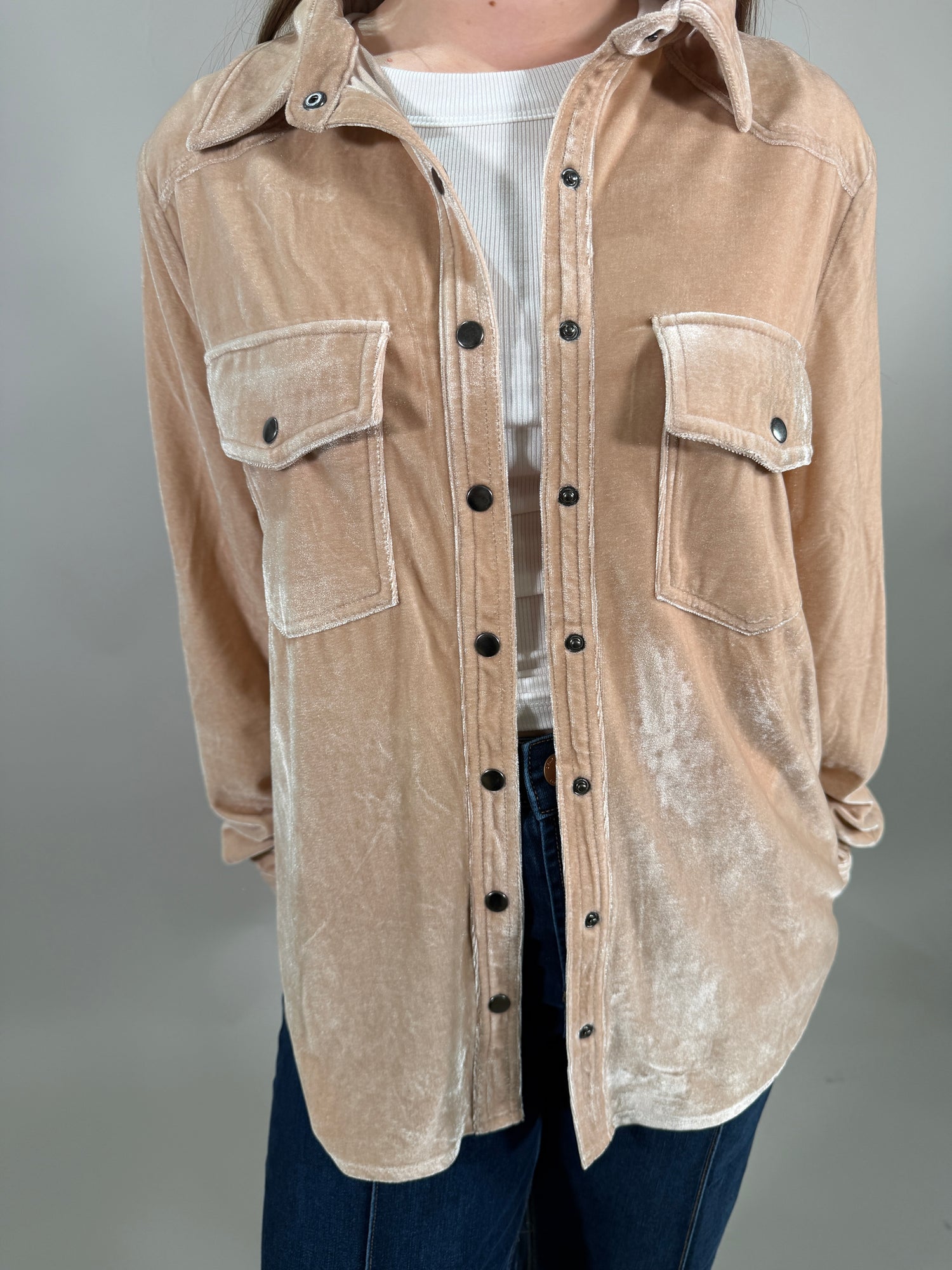 Button Down Velvet Shirt