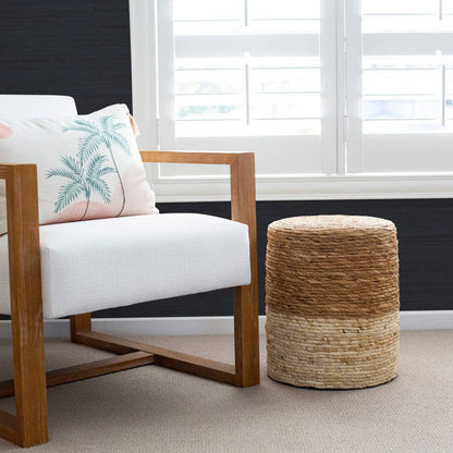 Horizontal Grasscloth Navy P&amp;S Wallpaper, 28 sq. ft.