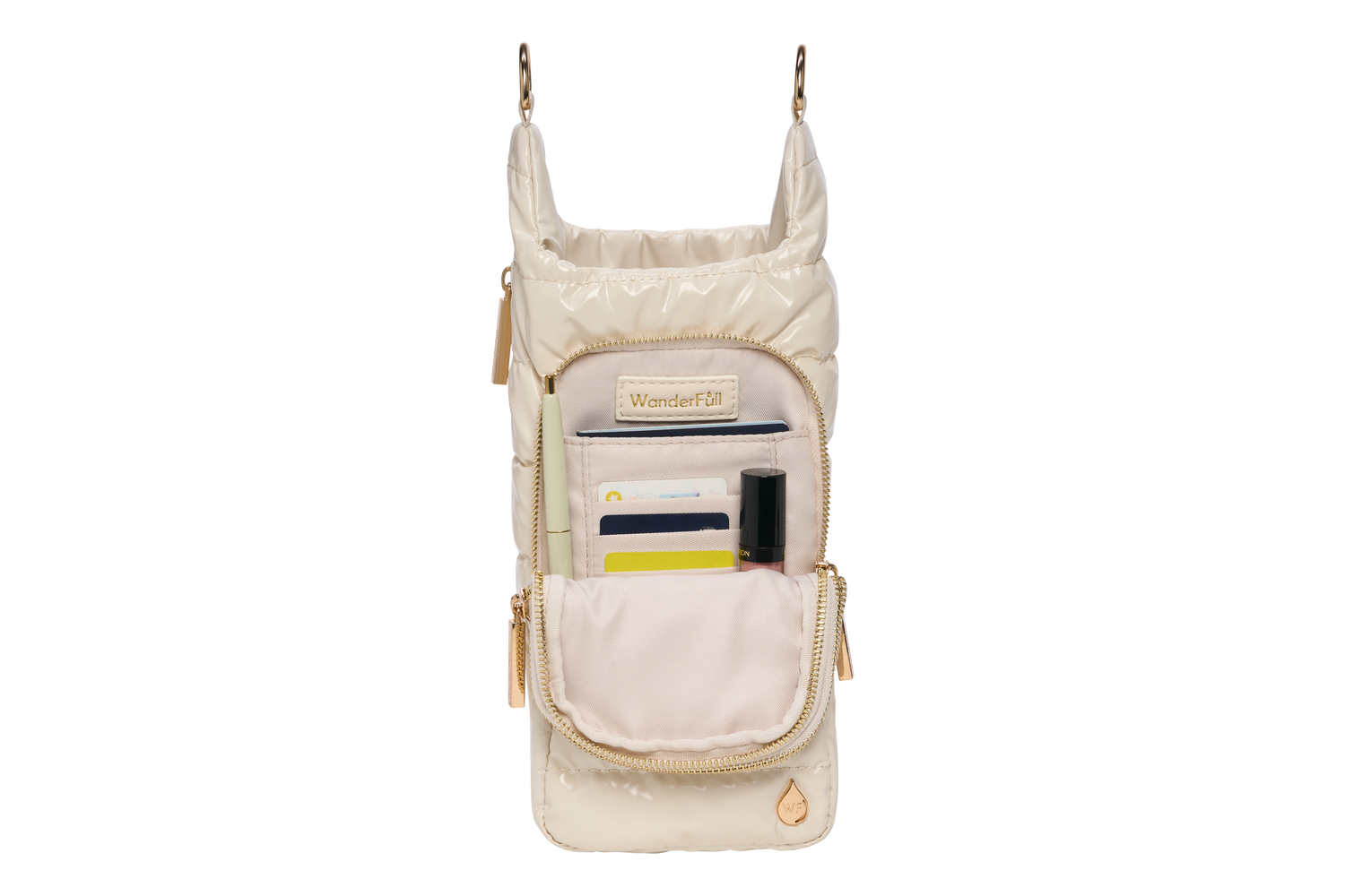 HydroBag® HANDLE™ - Ivory Lacquer with Solid Vegan Leather Trimmed Strap