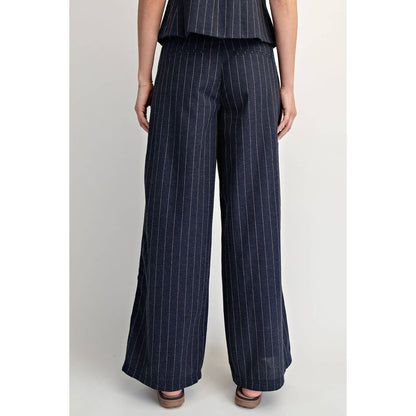 Relaxed Pinstripe Wide-Leg Pant