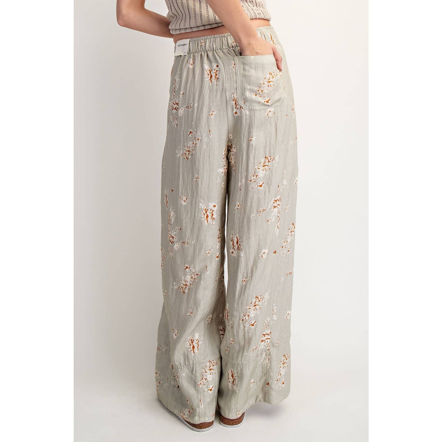 Vintage Floral Pull On Pants
