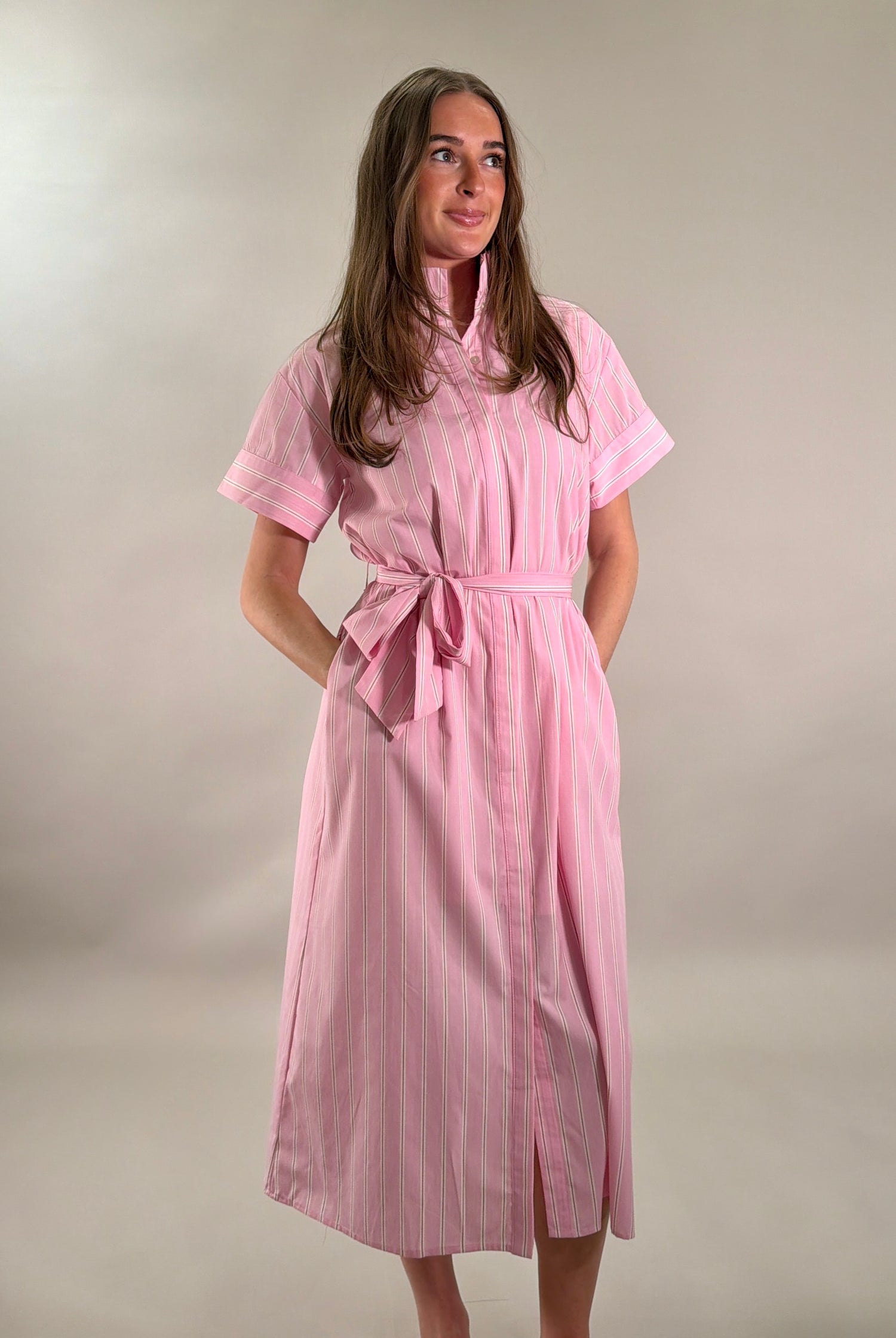 The Seaside Stripe Midi Shirtdress