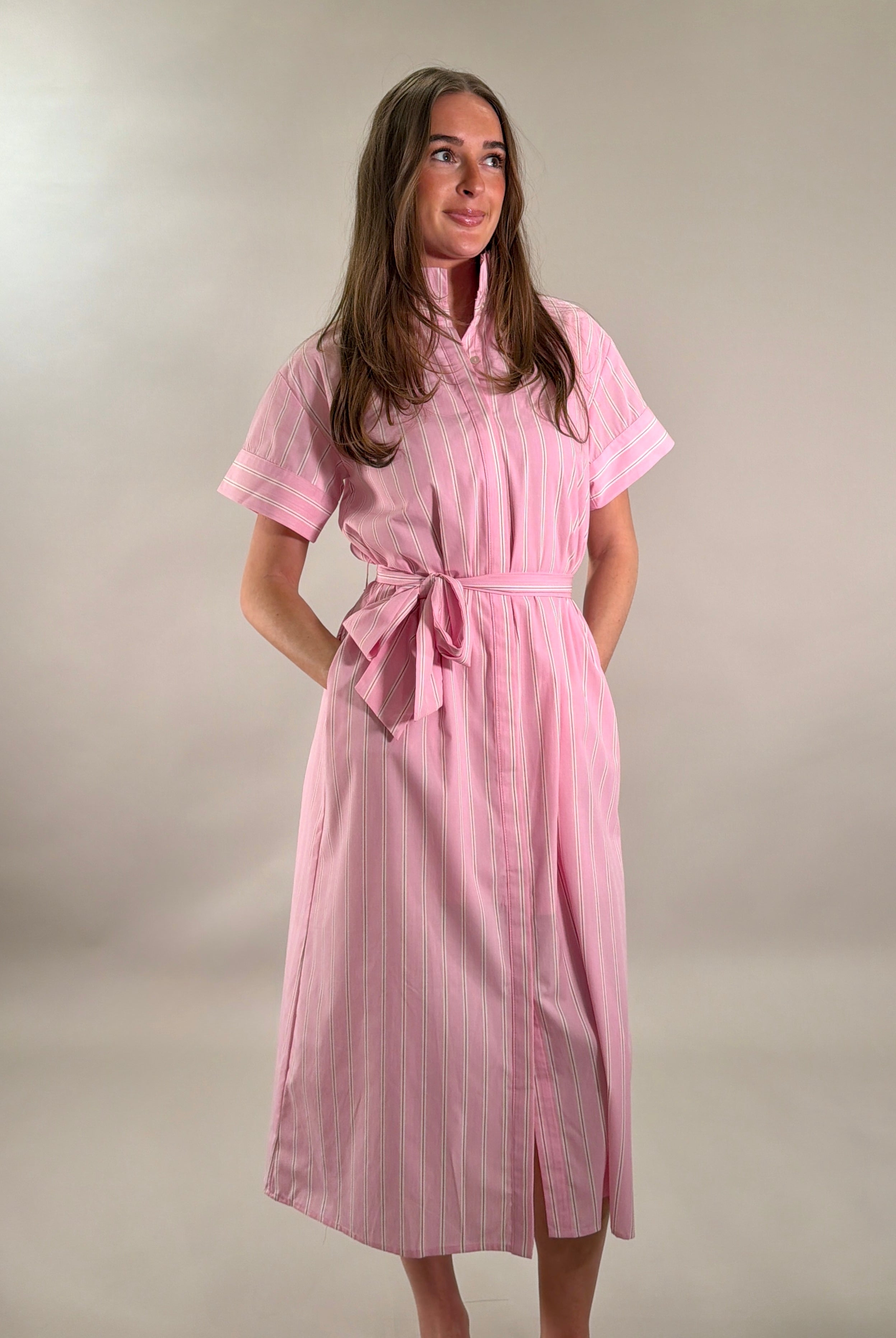 The Seaside Stripe Midi Shirtdress