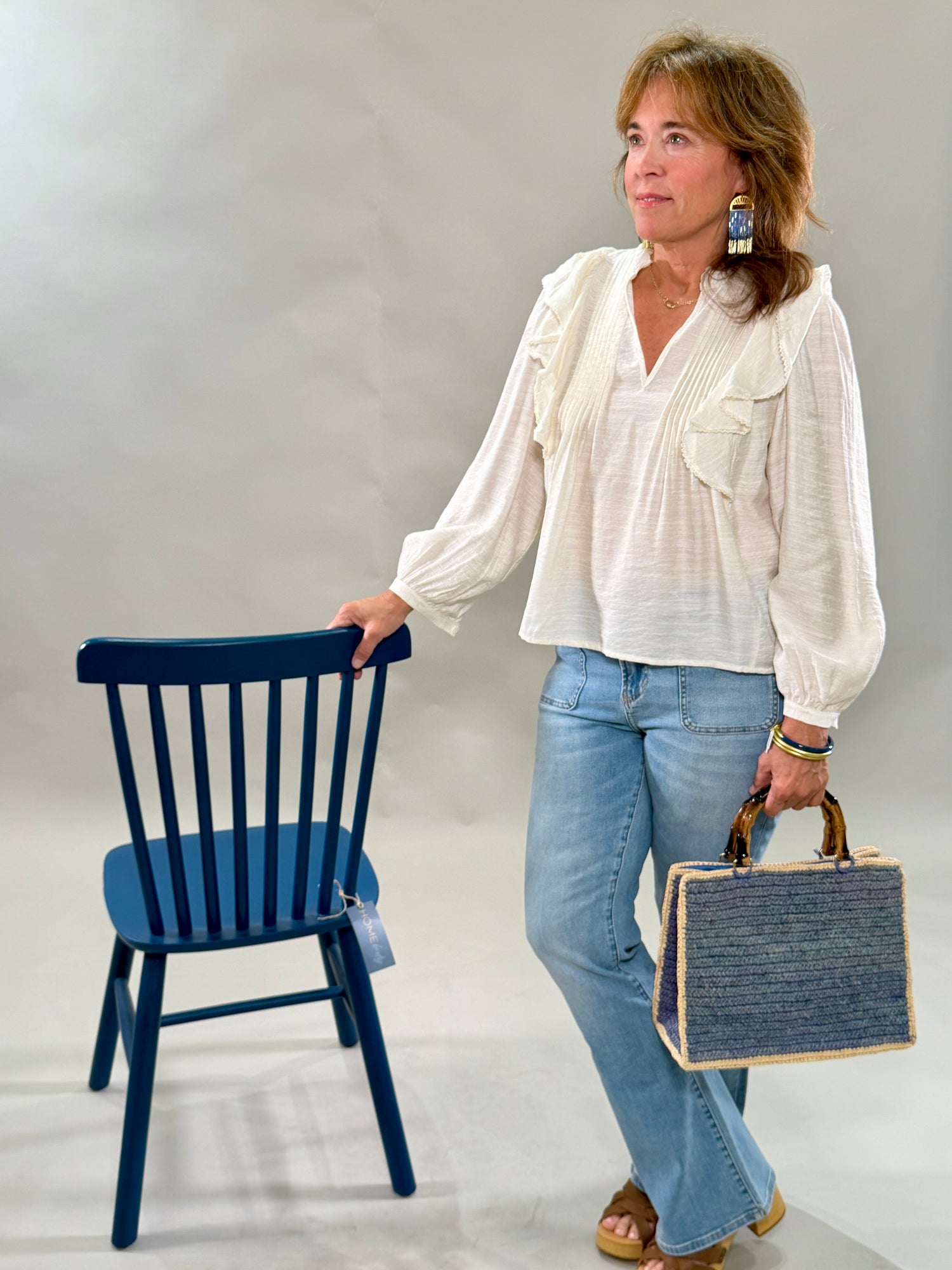 Boho Ruffle Sleeve Blouse