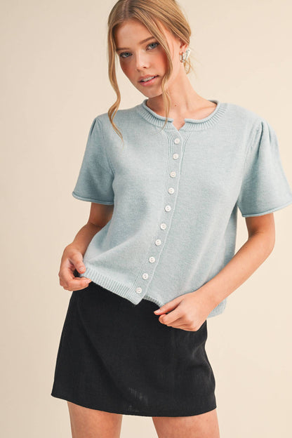 Short Sleeve Sweater Cardigan
