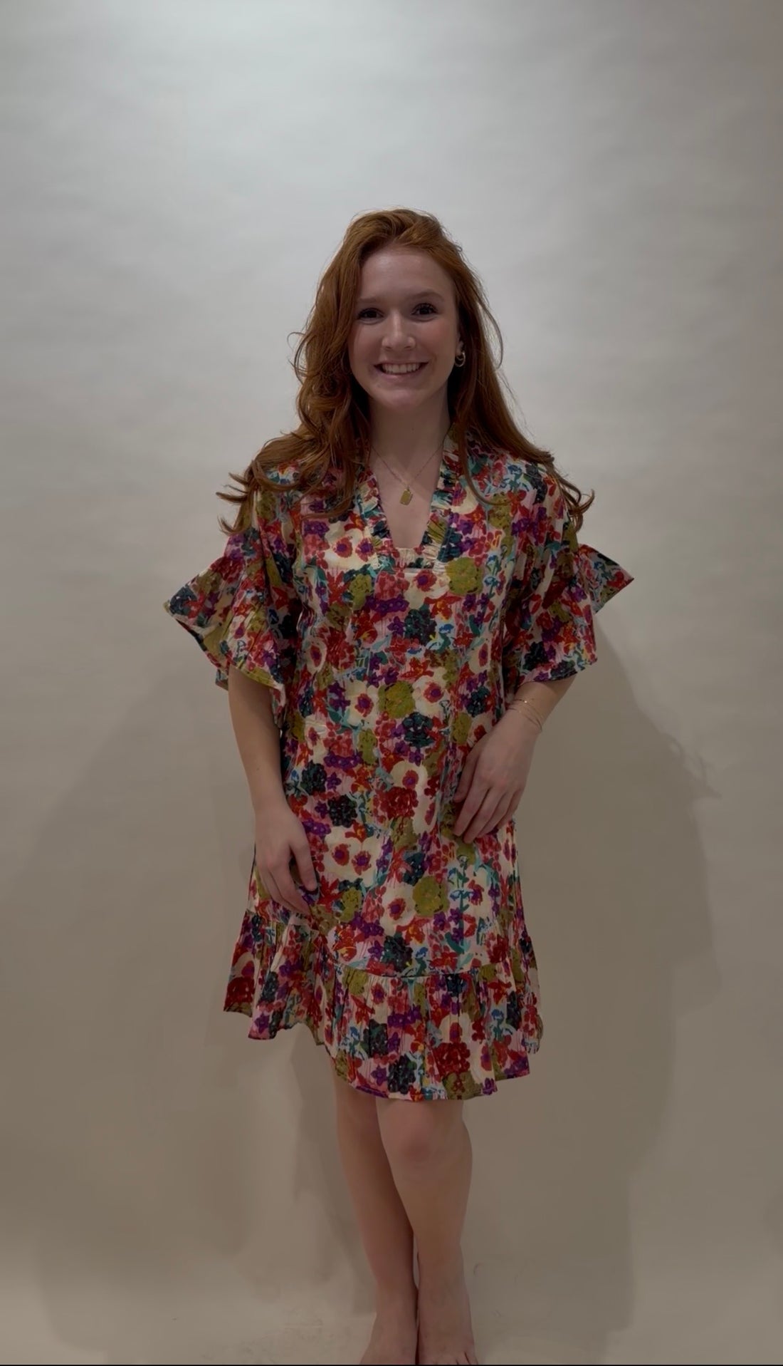 Fall Floral Mini Dress